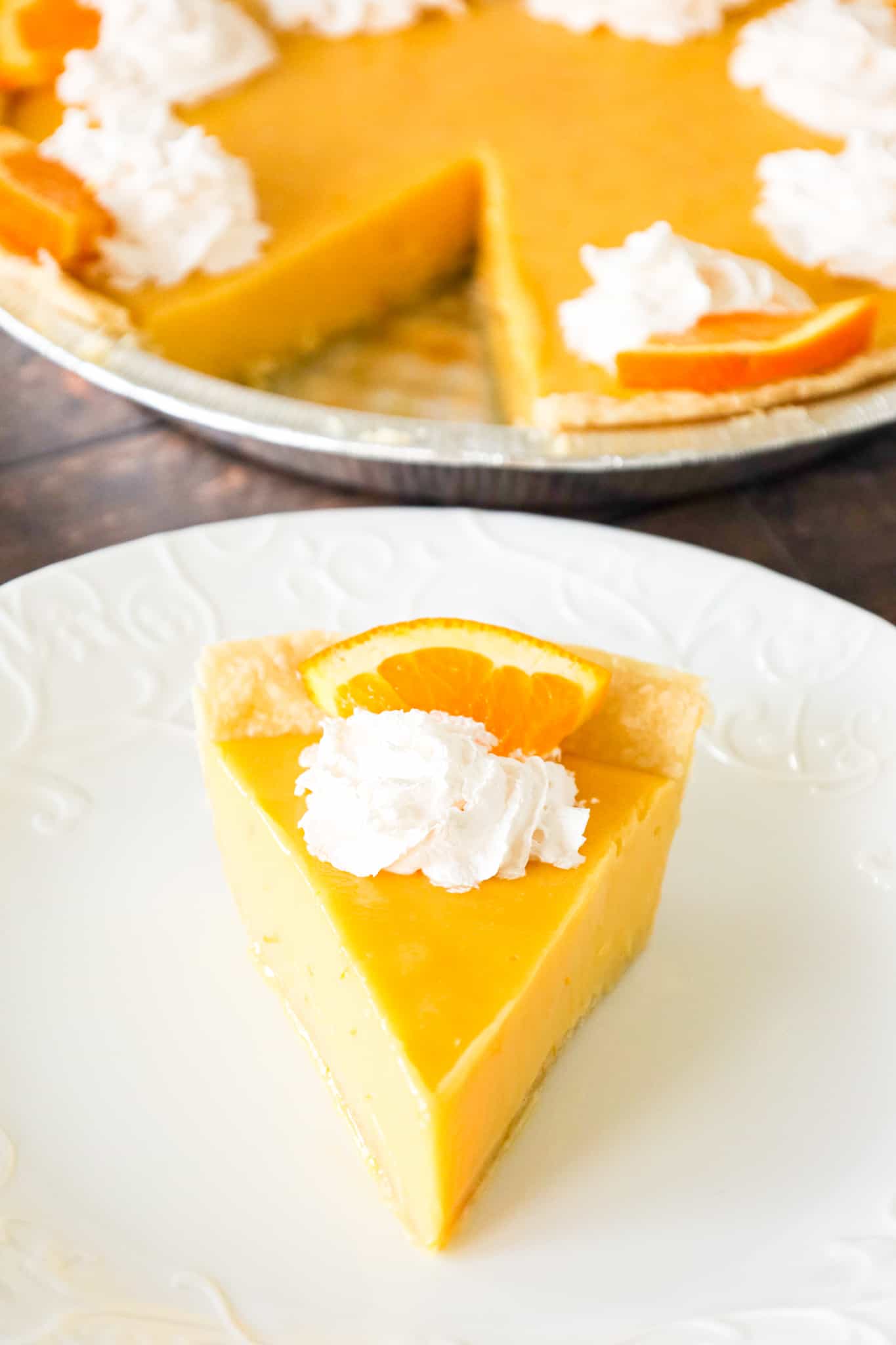 Orange Pie is a sweet and tart pie made with a store bought pie crust and a creamy homemade orange filling.