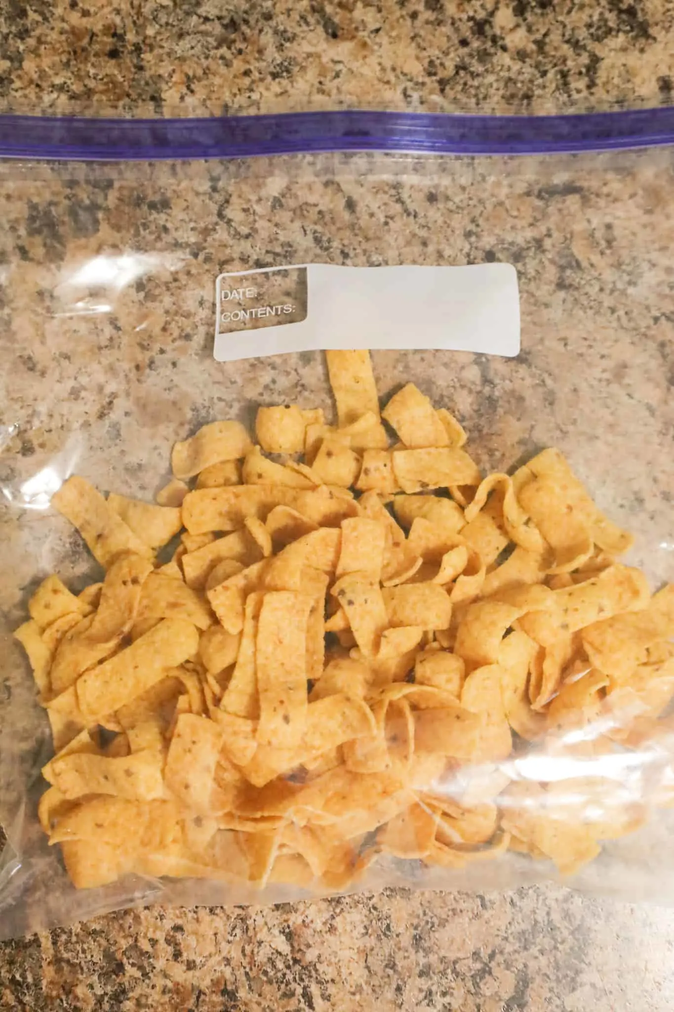 corn chips in a ziploc bag