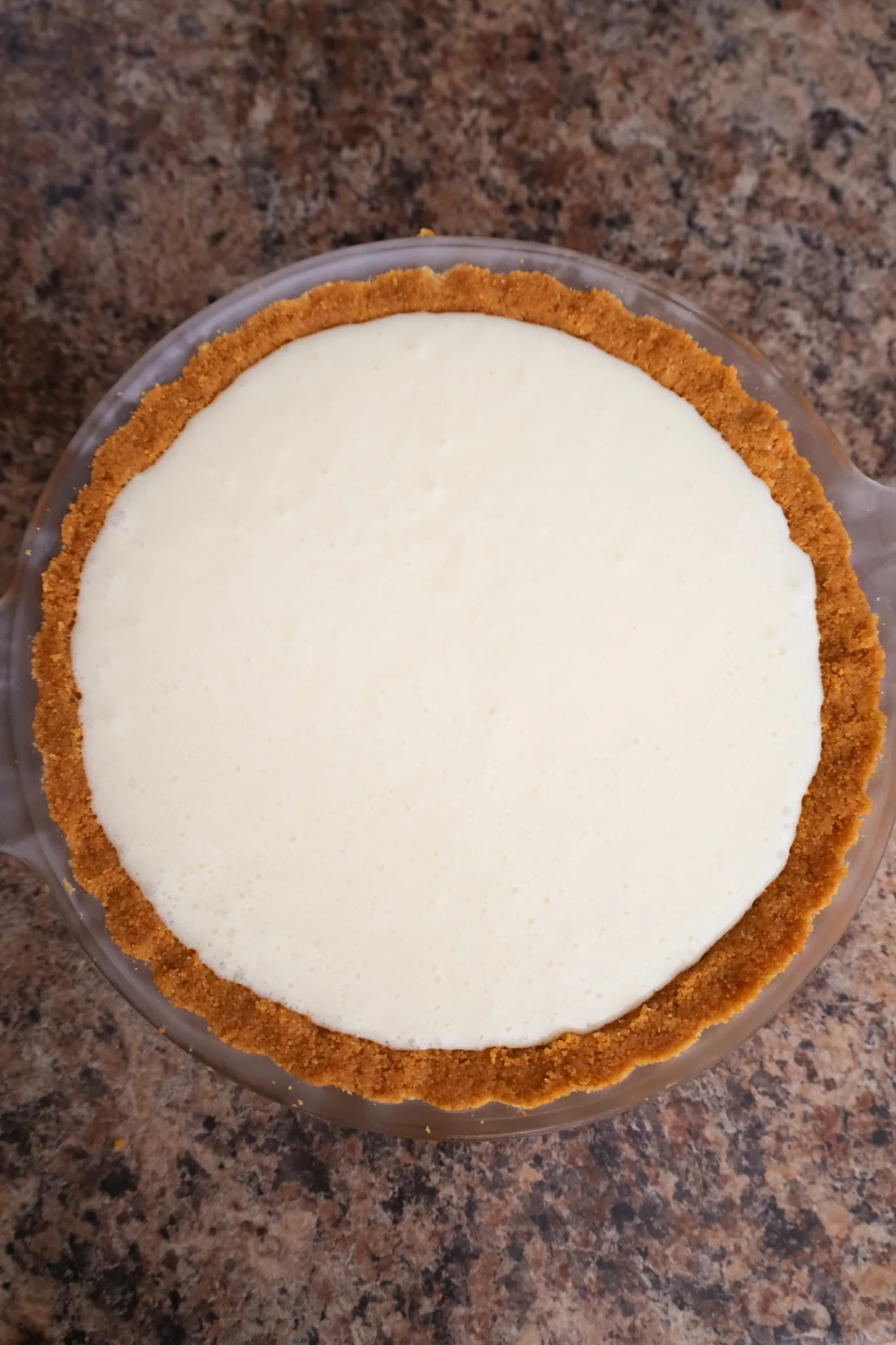 marshmallow filling in a graham pie crust