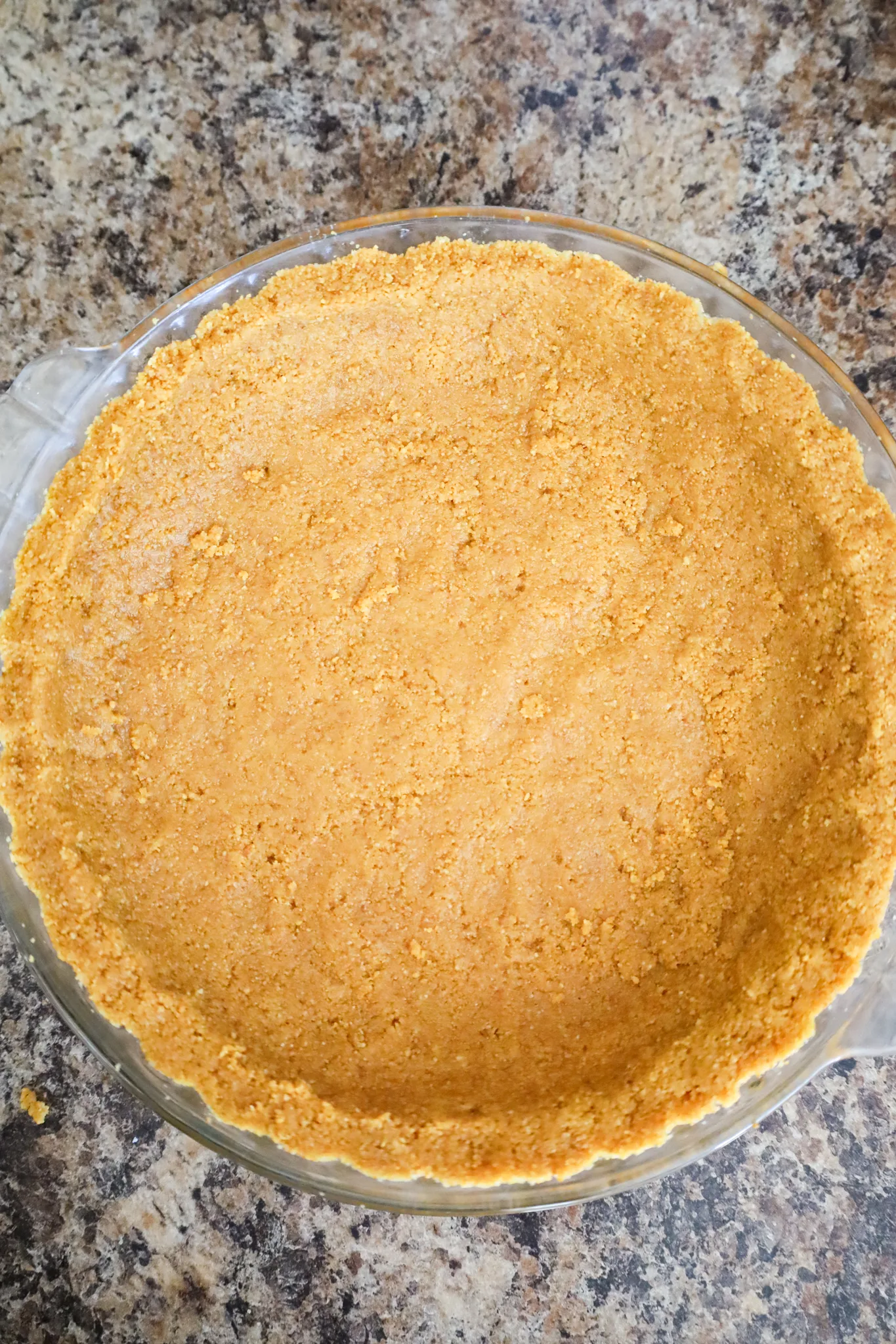 graham crumb mixture pressed into a pie plate