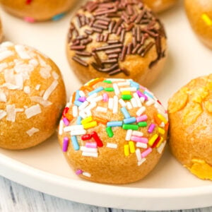 Old Fashioned Peanut Butter Balls are a tasty bite sized snack or dessert recipe that both children and adults will love.