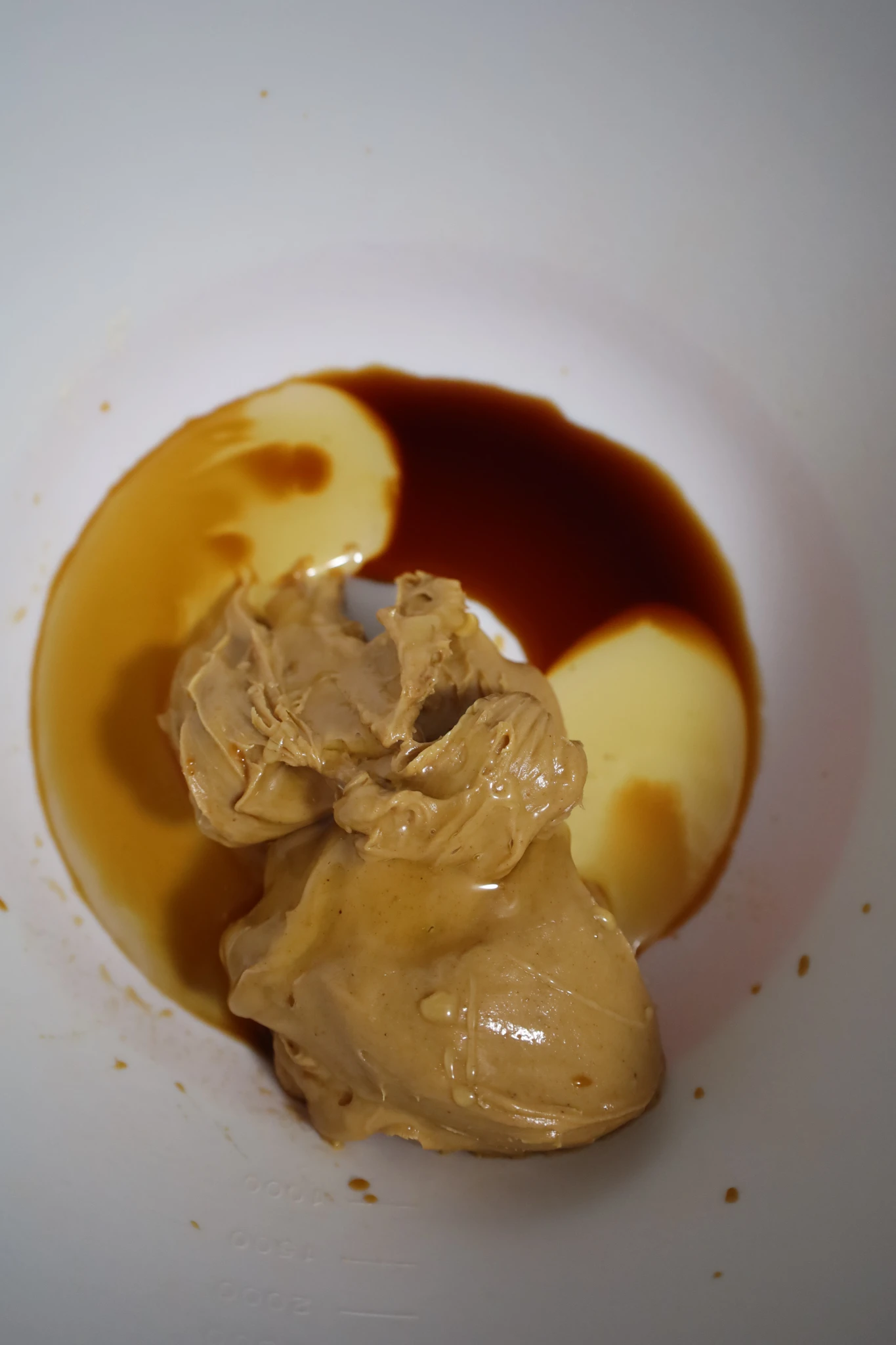 smooth peanut butter, liquid honey and vanilla extract in a mixing bowl