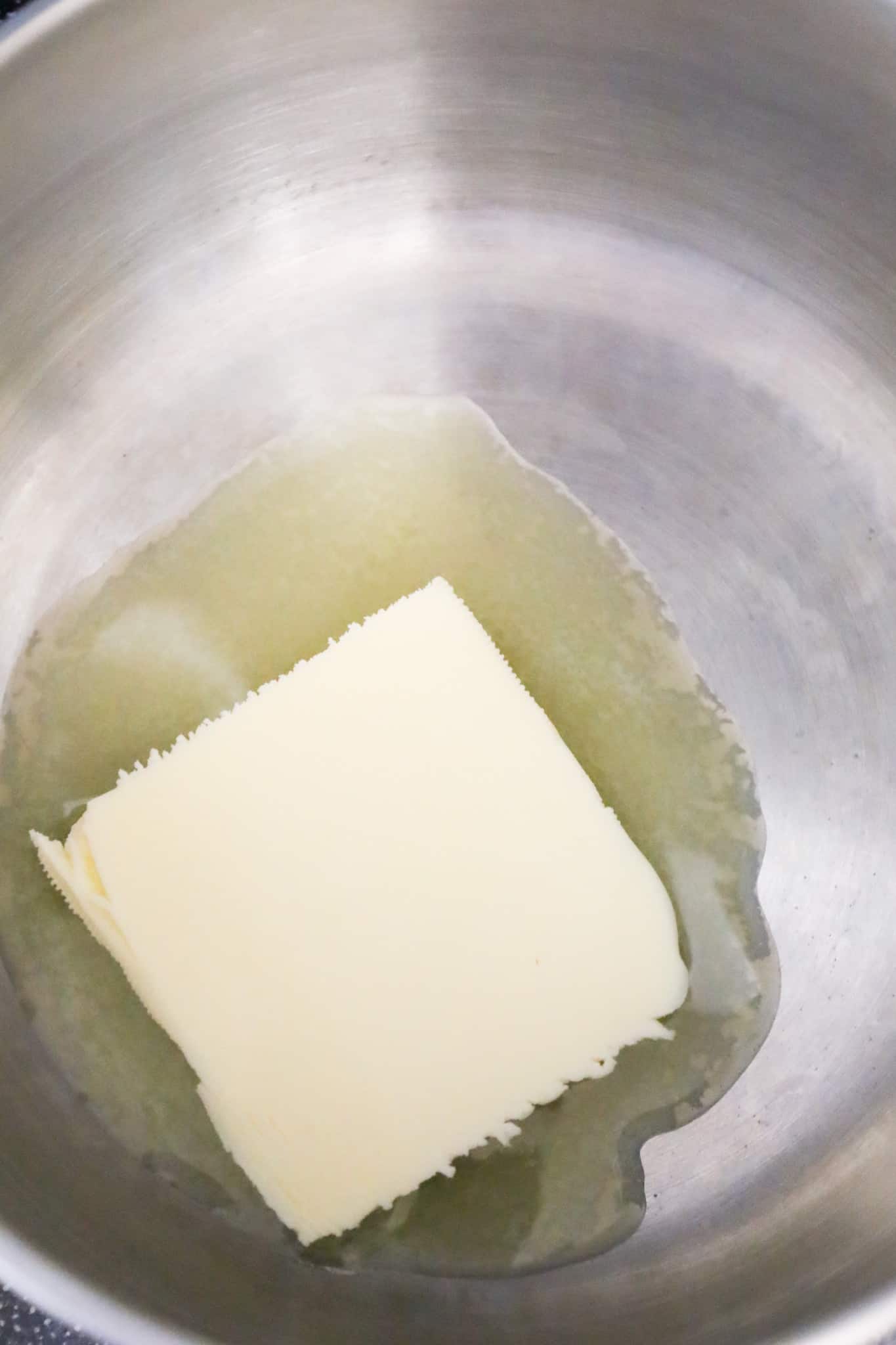 butter melting in a sauce pot