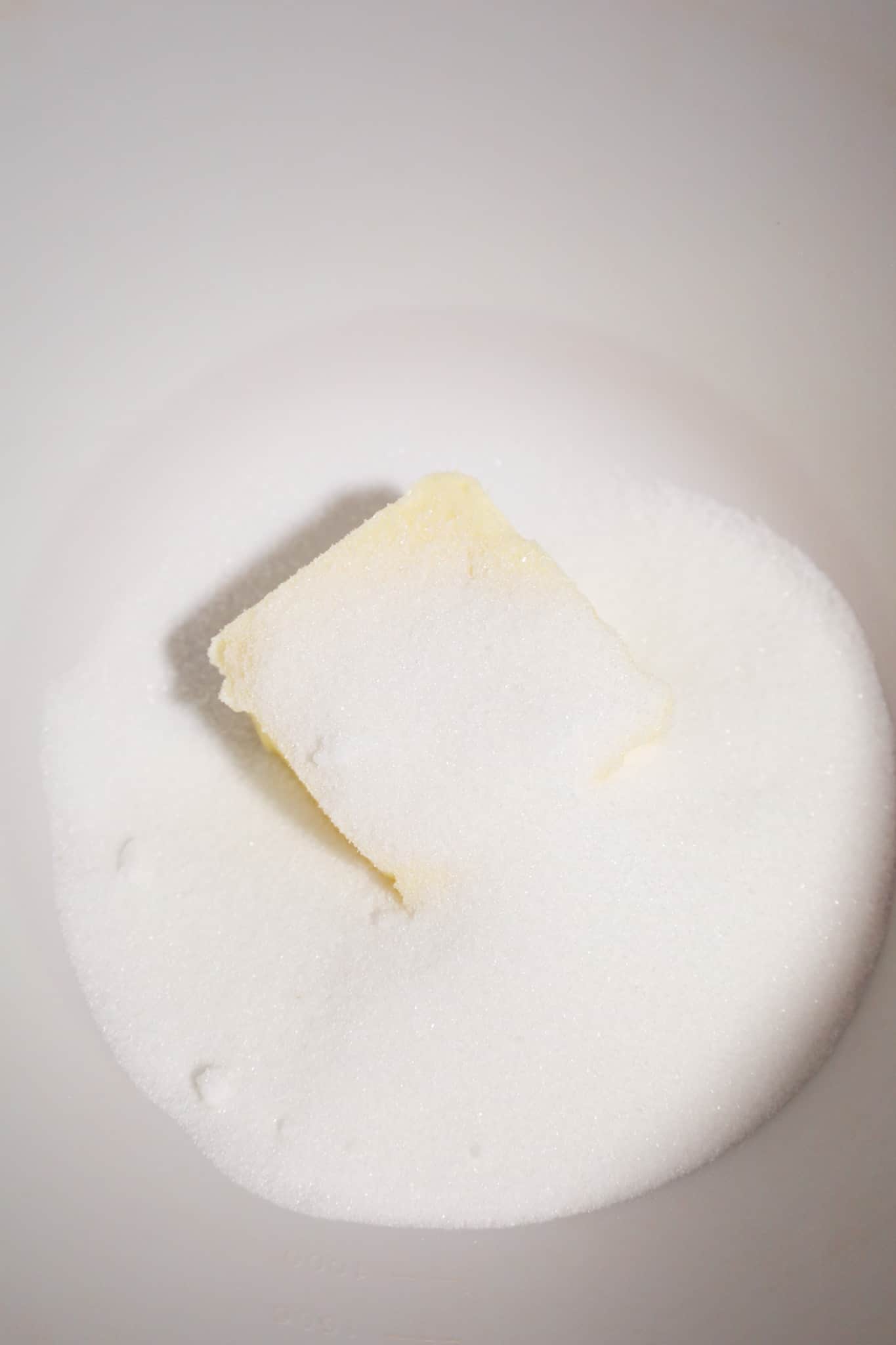 butter and granulated sugar in a mixing bowl