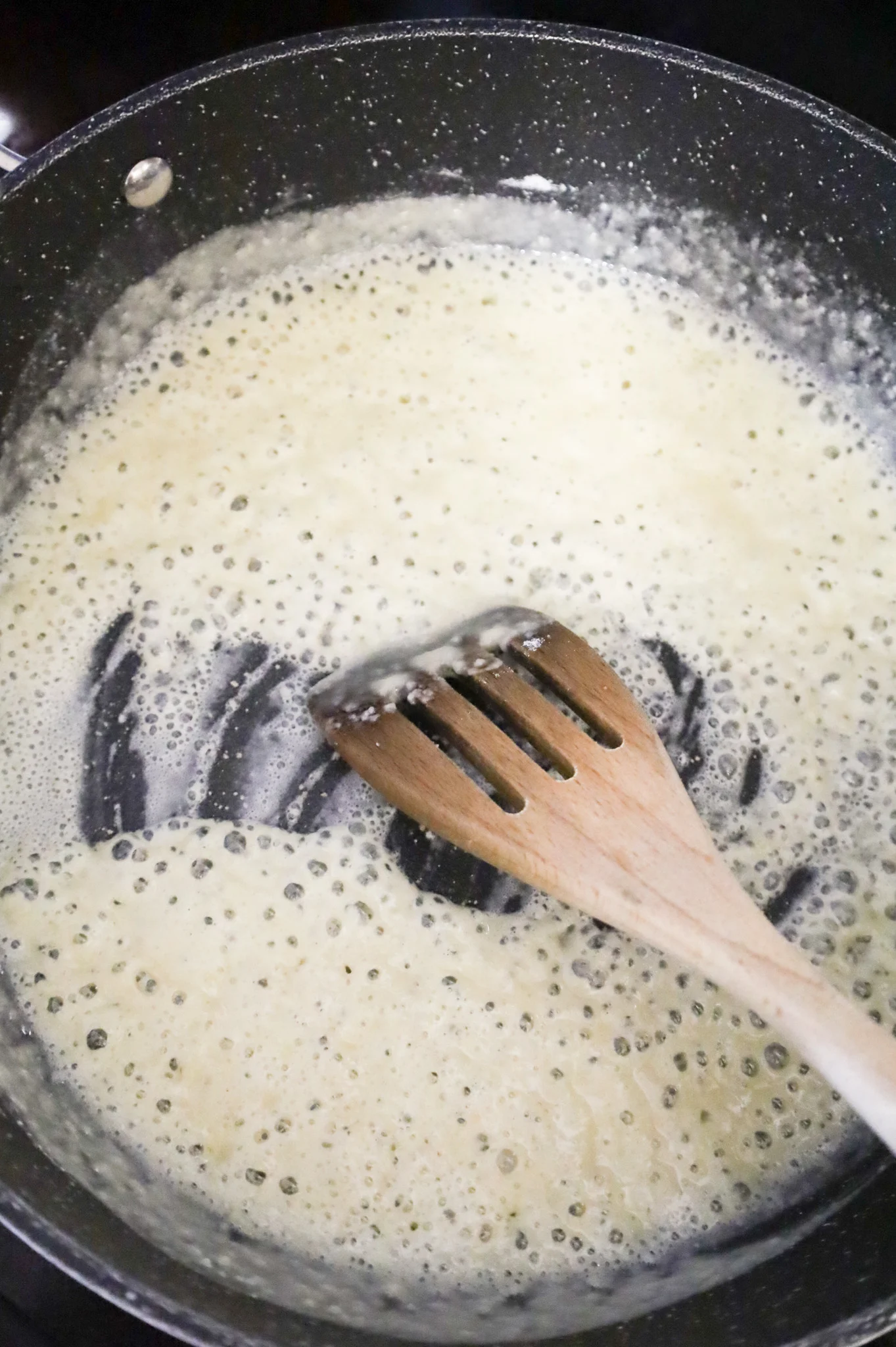 butter and flour mixture cooking in a skillet