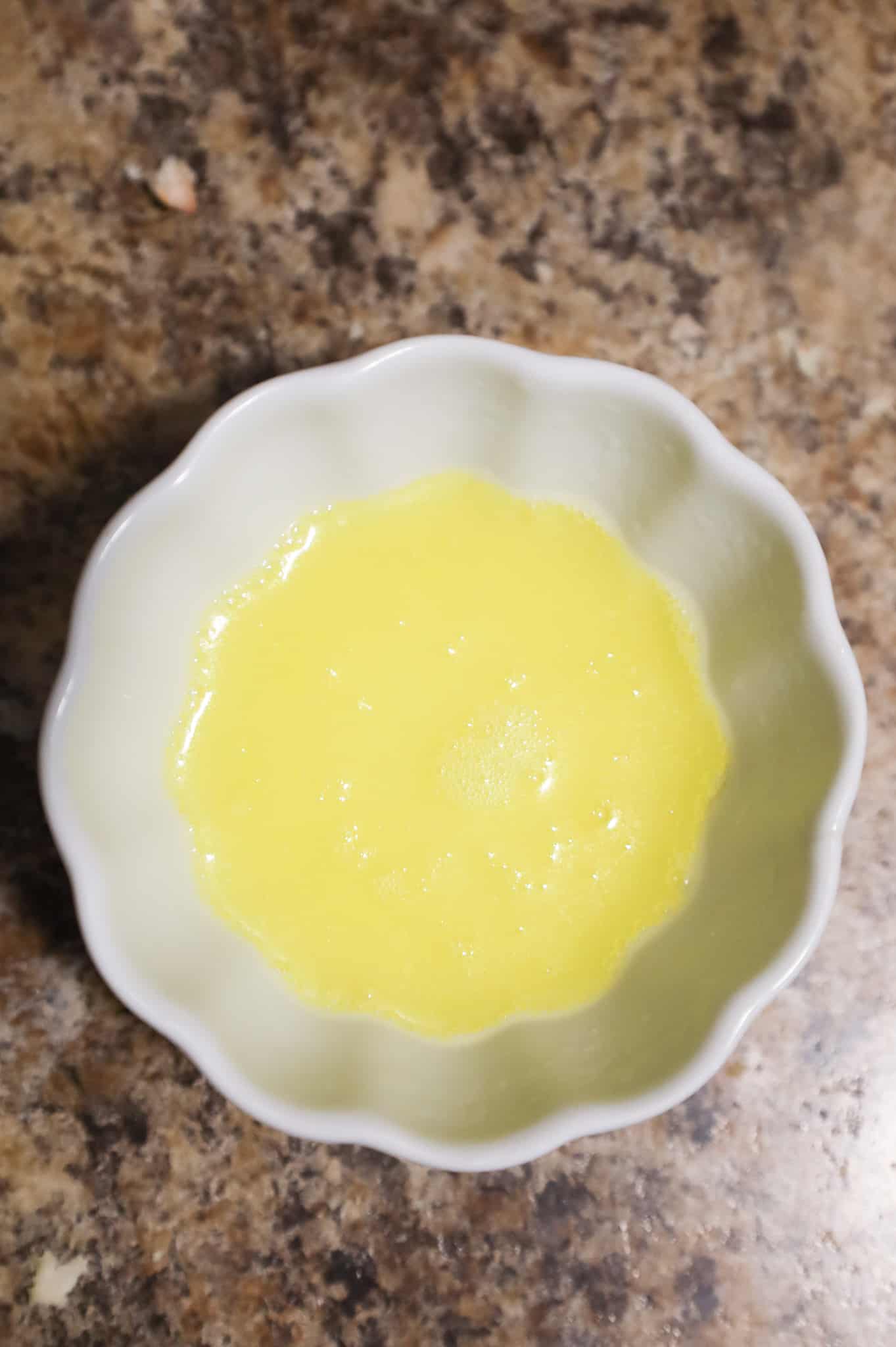 melted butter in a small bowl