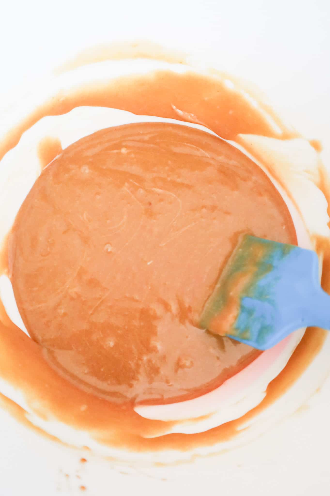 brown sugar, peanut butter, melted butter and egg mixture in a mixing bowl