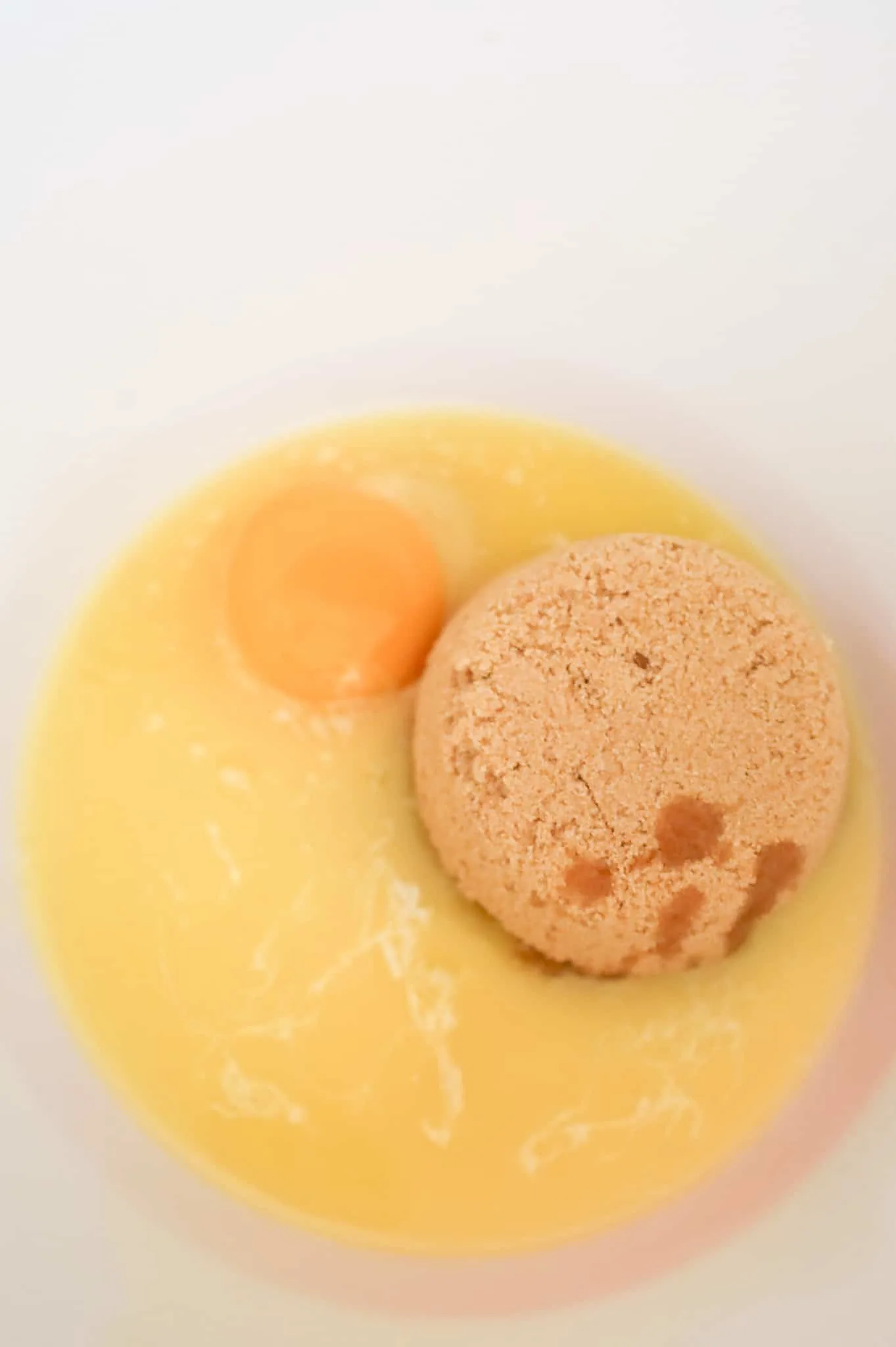 melted butter, egg and light brown sugar