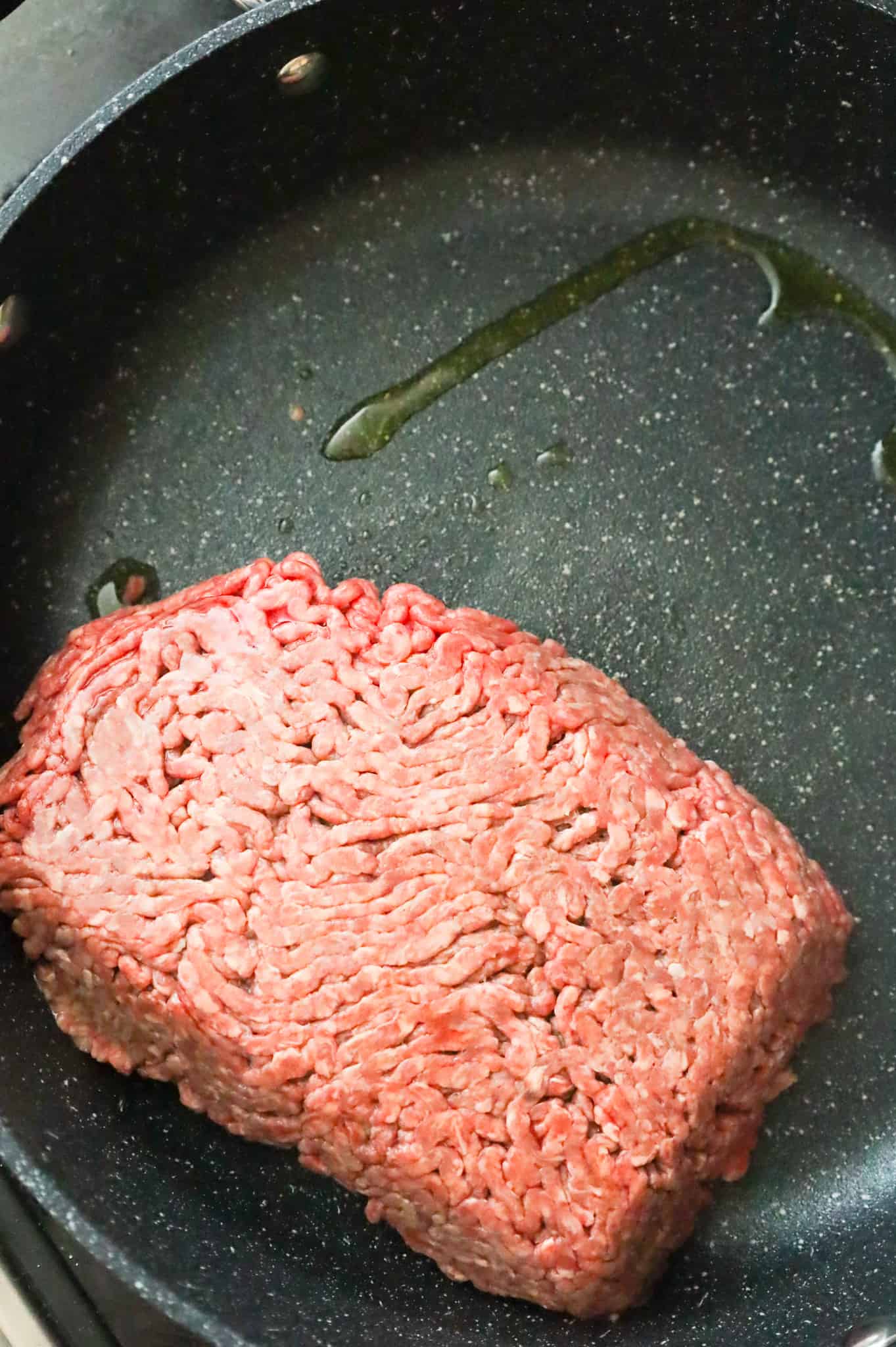ground beef in a large skillet