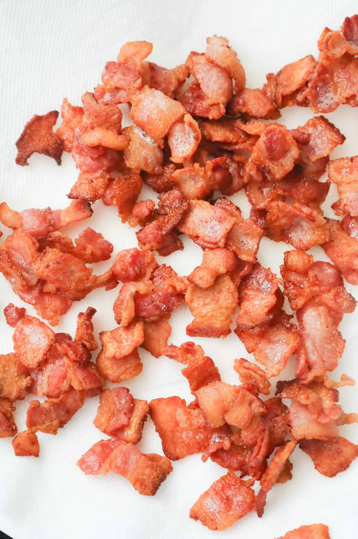cooked bacon pieces on a plate