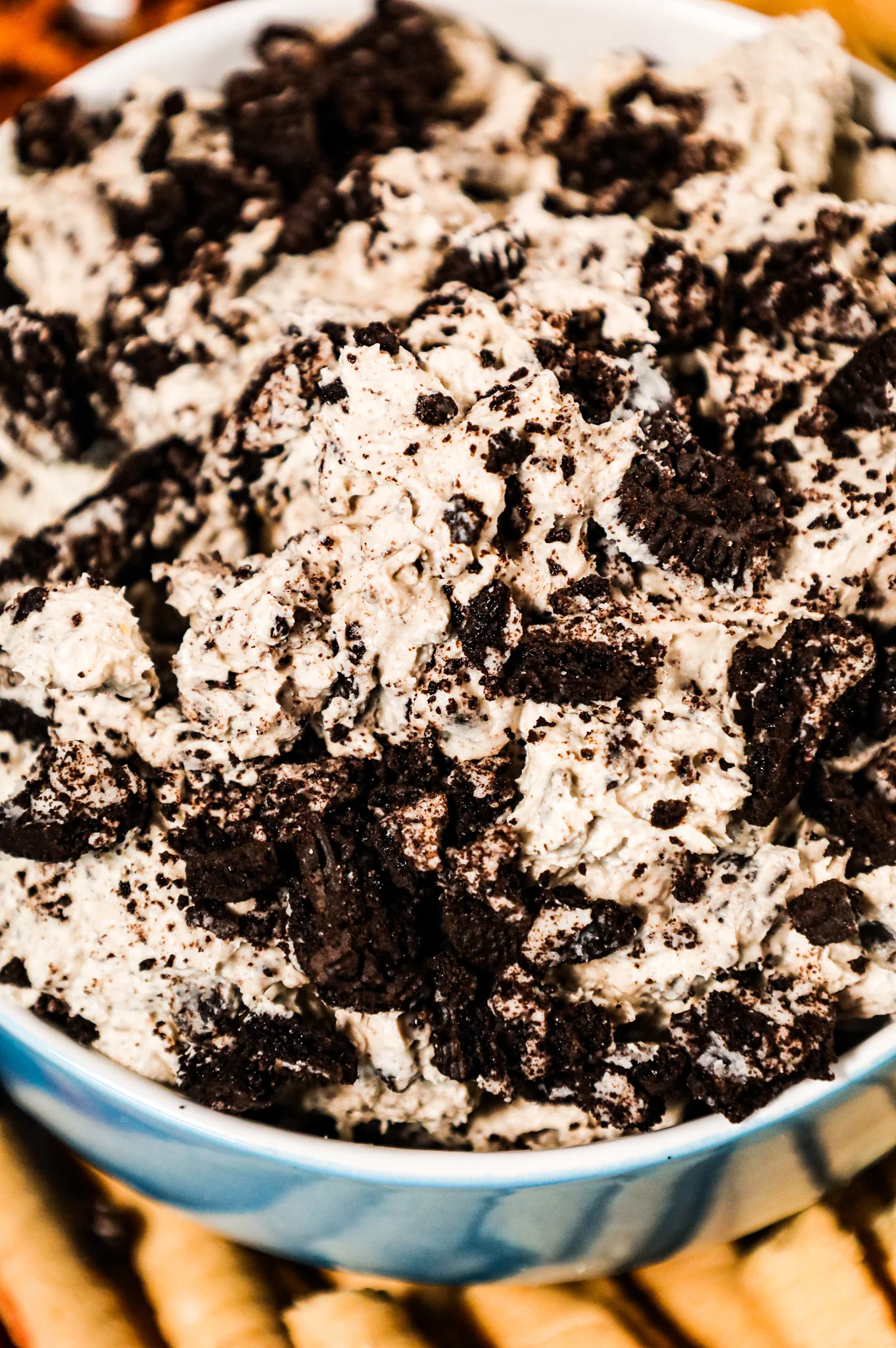 Oreo Dip is an easy no bake dessert recipe made with cream cheese, Cool Whip, powdered sugar and loaded with crumbled Oreo cookies.