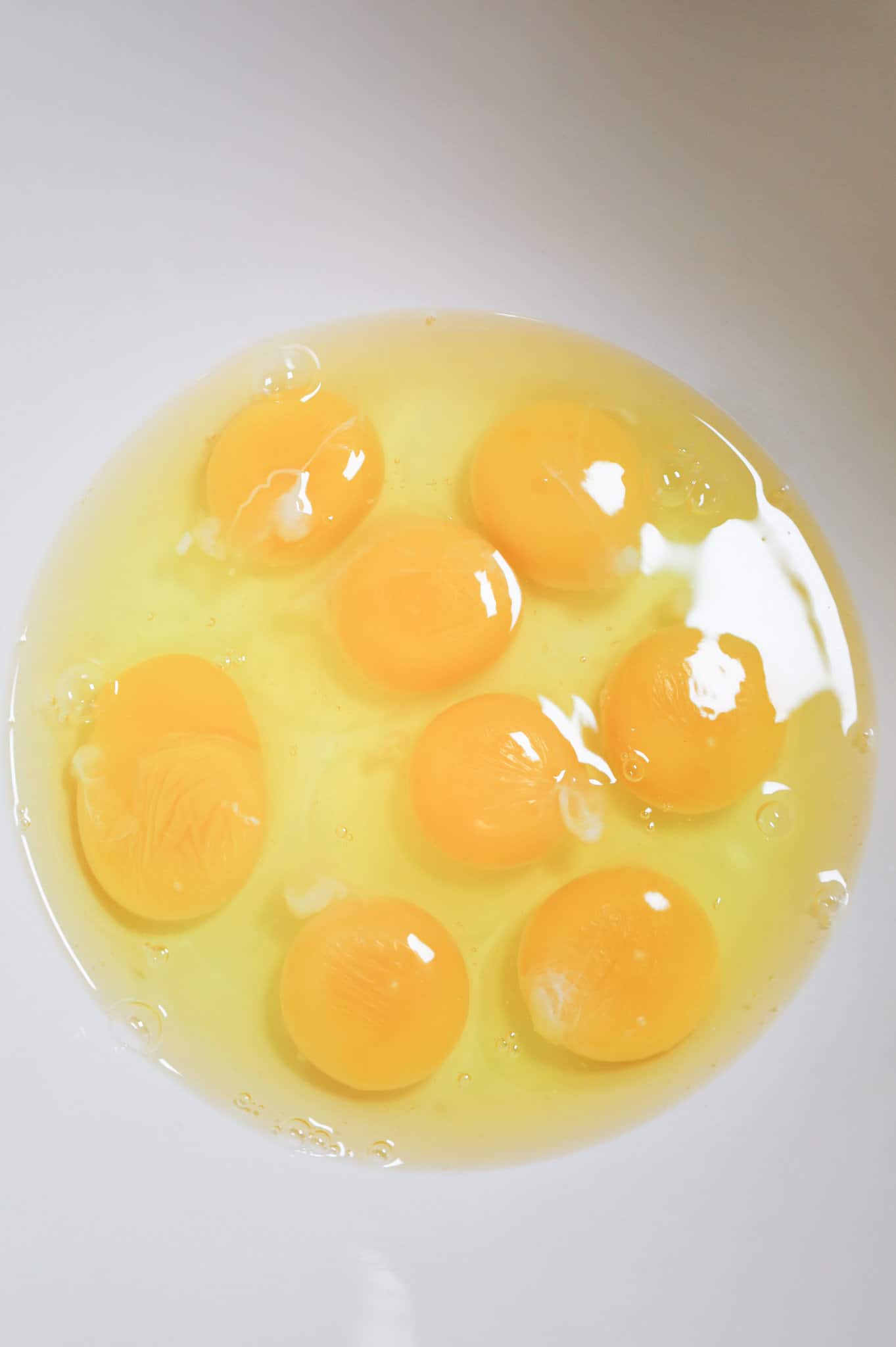 eggs in a mixing bowl