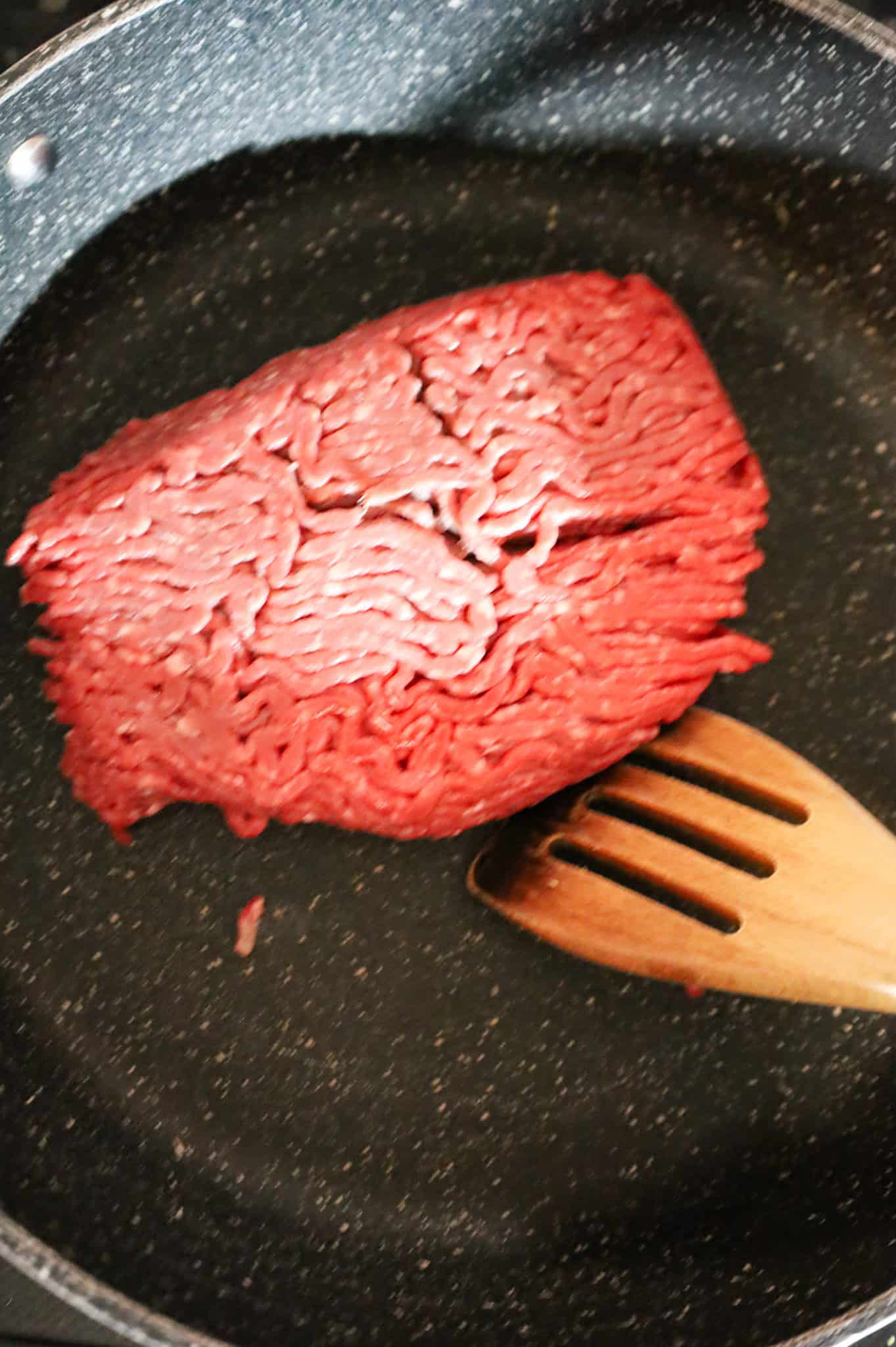 ground beef in a skillet