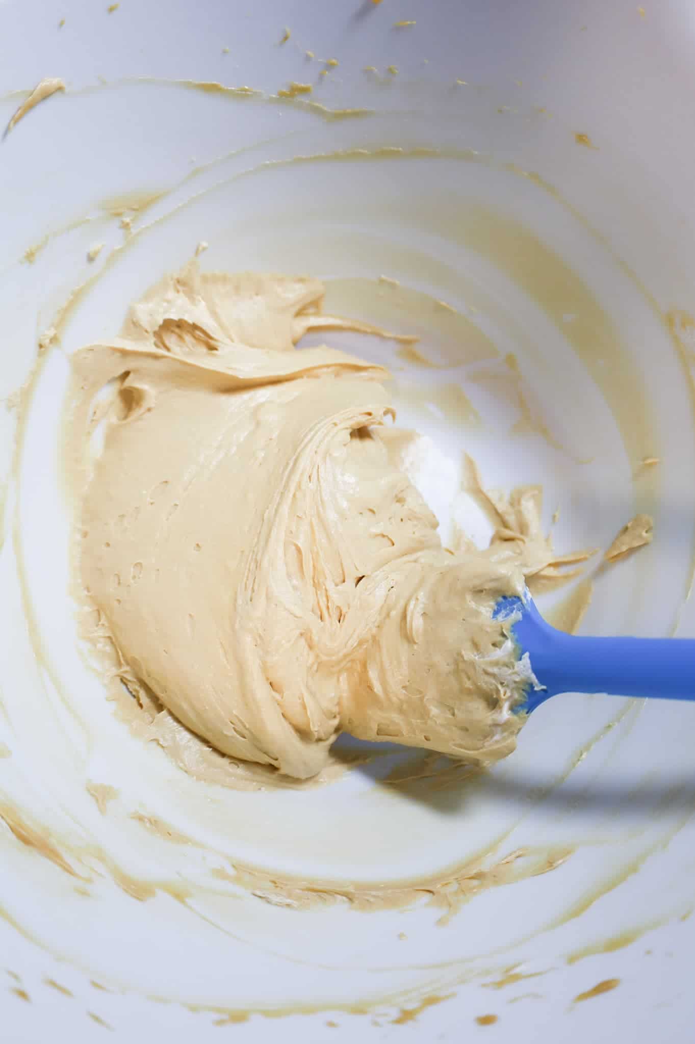 cream cheese, dulce de leche , cool whip and brown sugar mixture in a mixing bowl