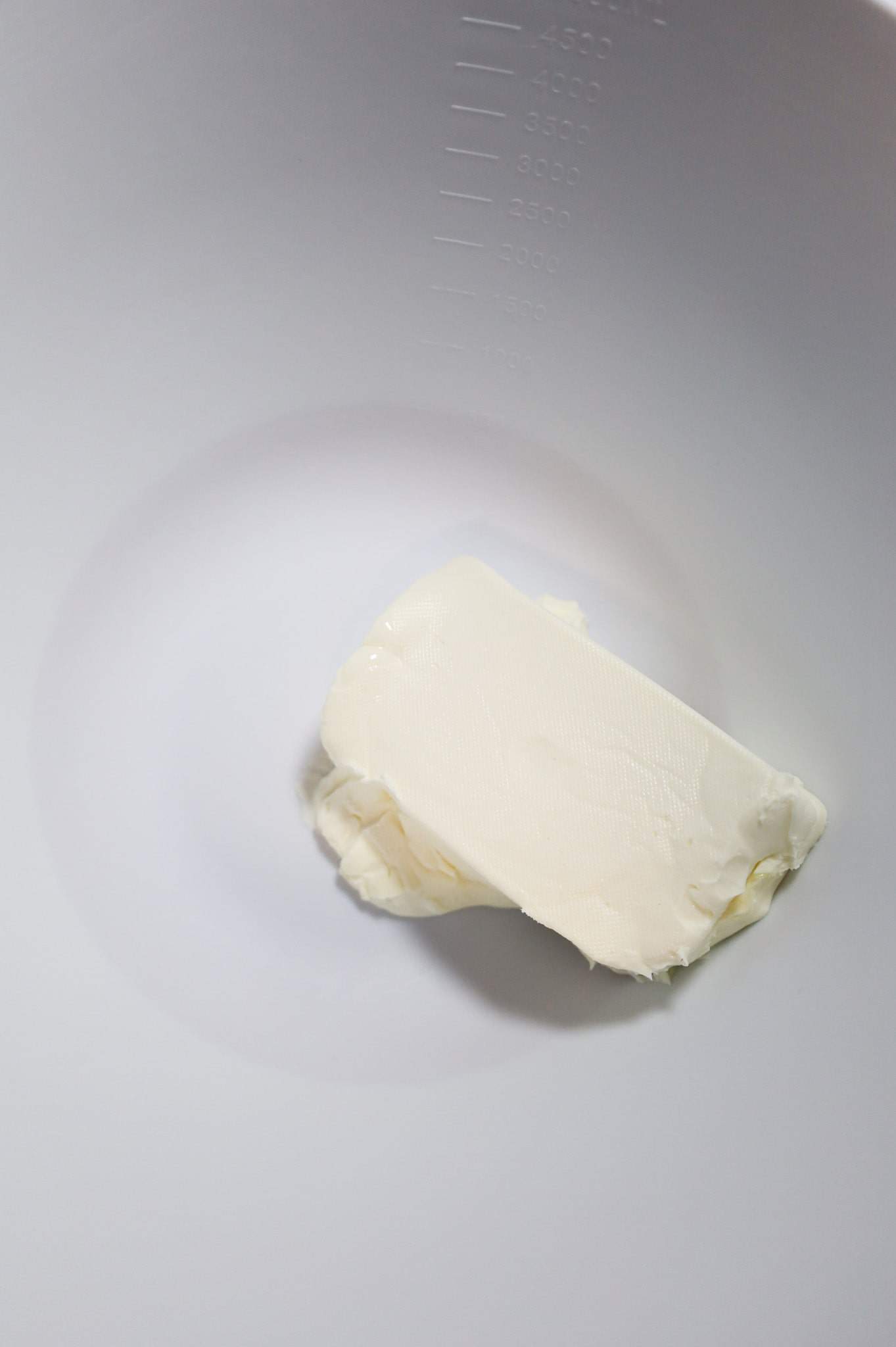 softened cream cheese in a mixing bowl