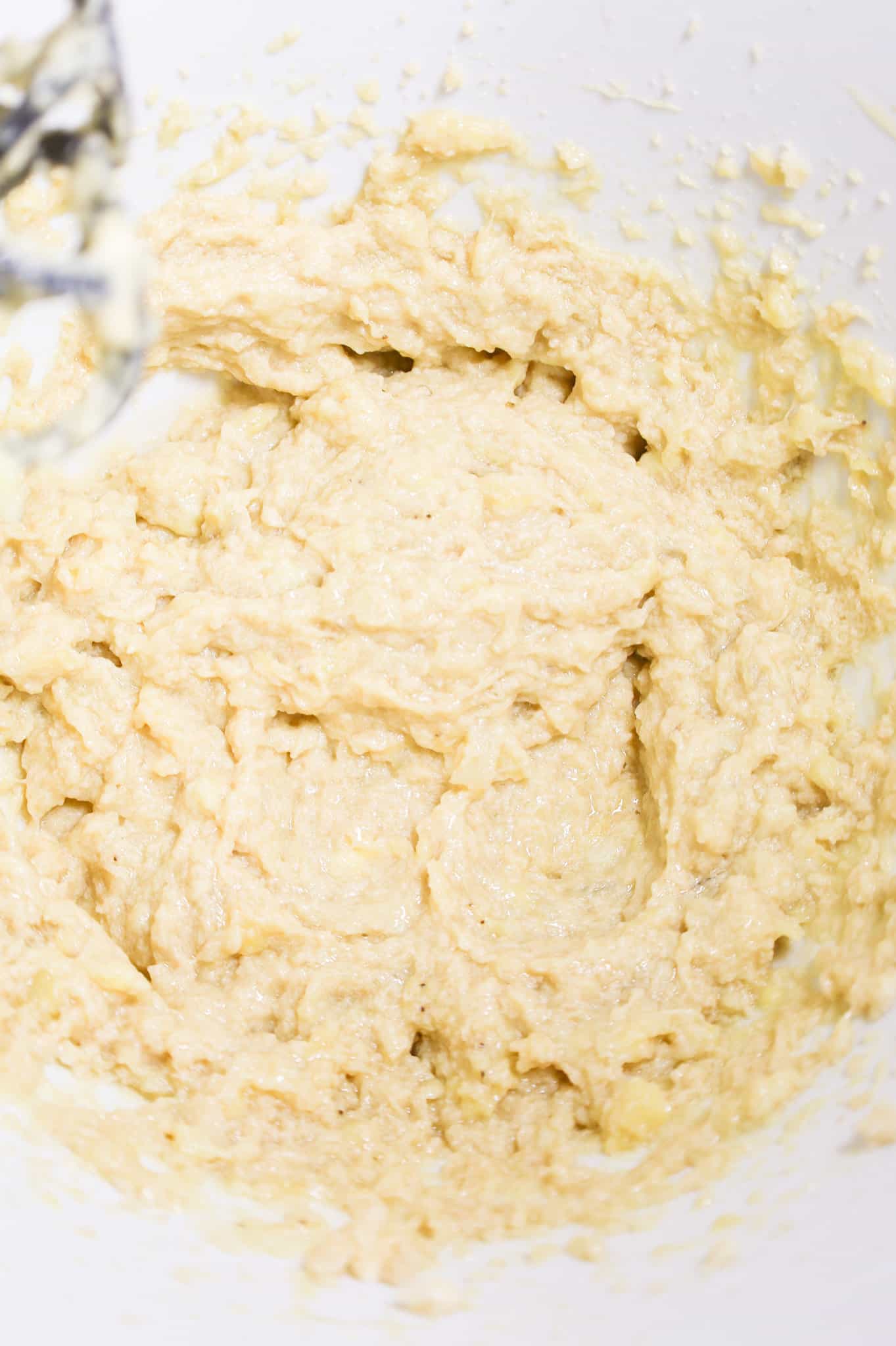 banana bar batter in a mixing bowl