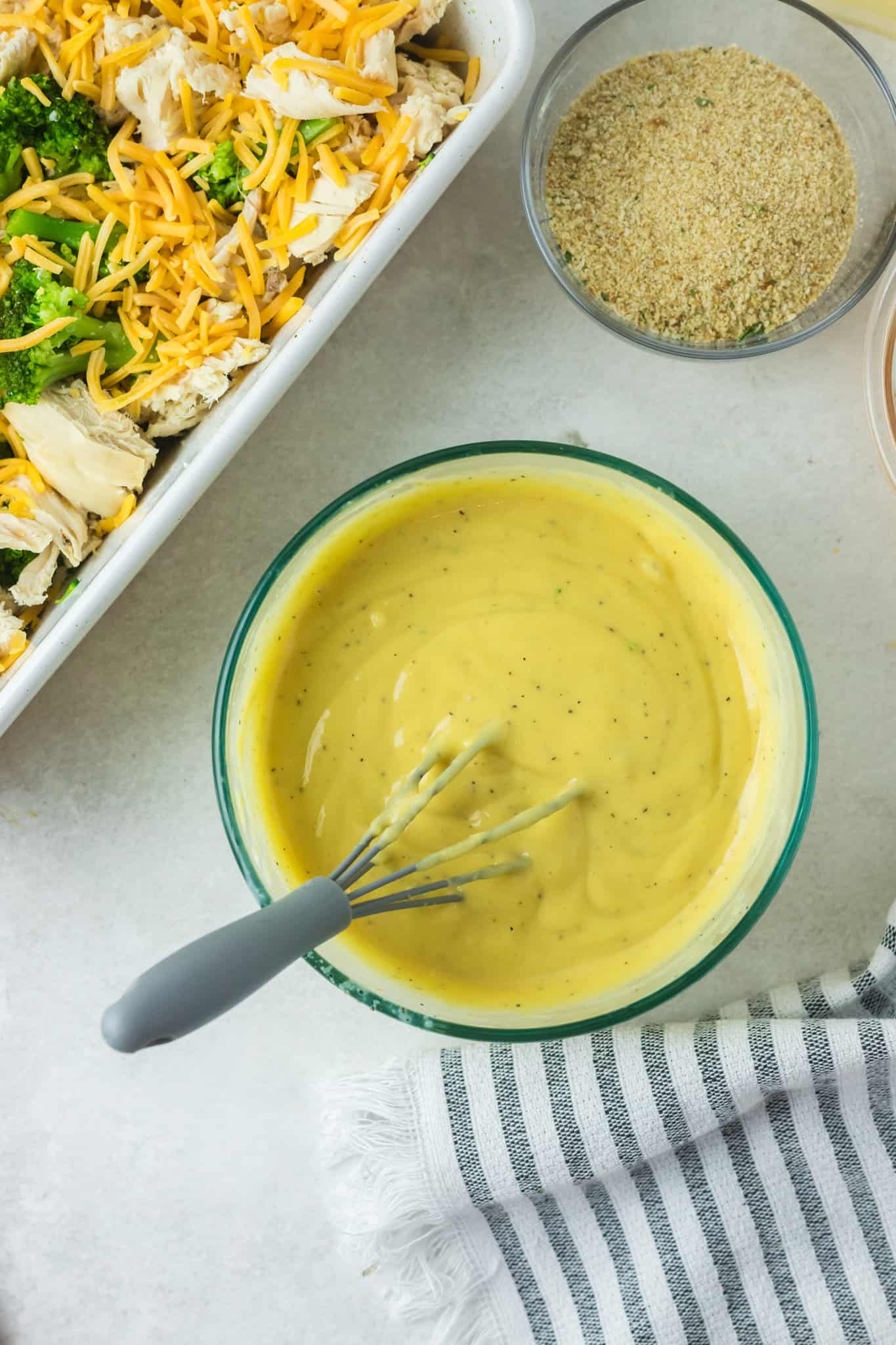 soup mixture whisked together in a mixing bowl