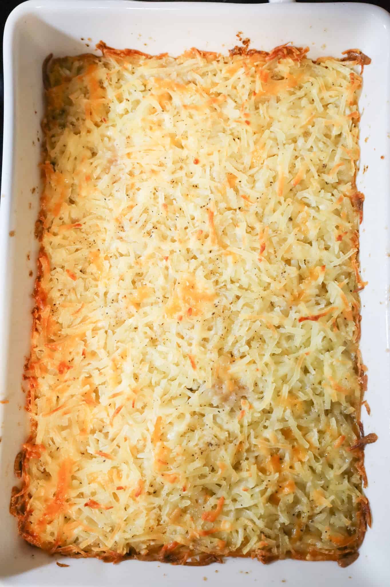 shredded hashbrown casserole after baking