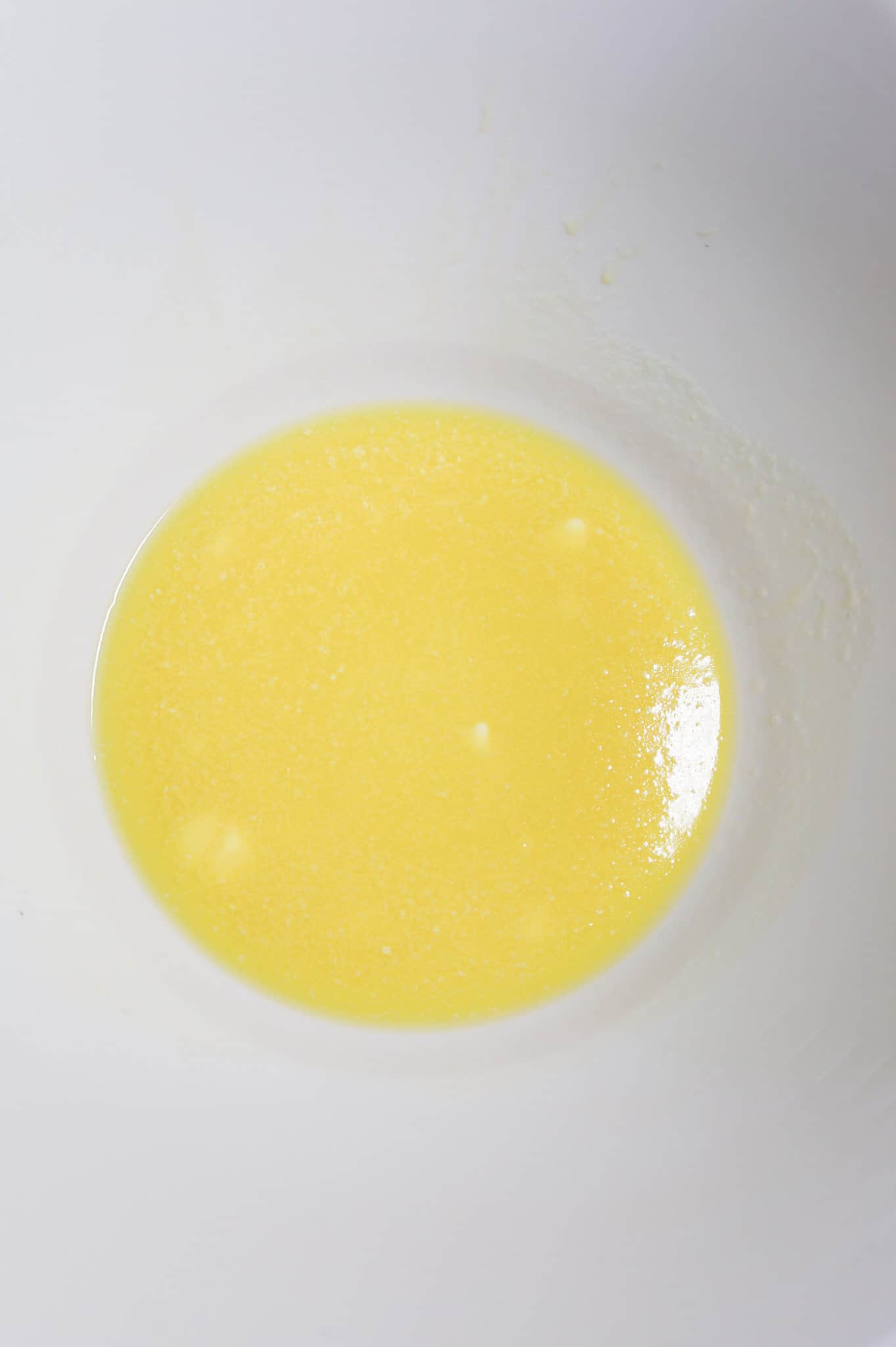 melted butter in a mixing bowl