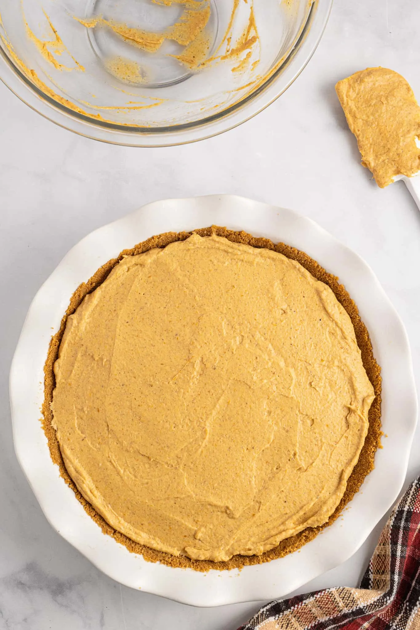 no bake pumpkin pie before chilling