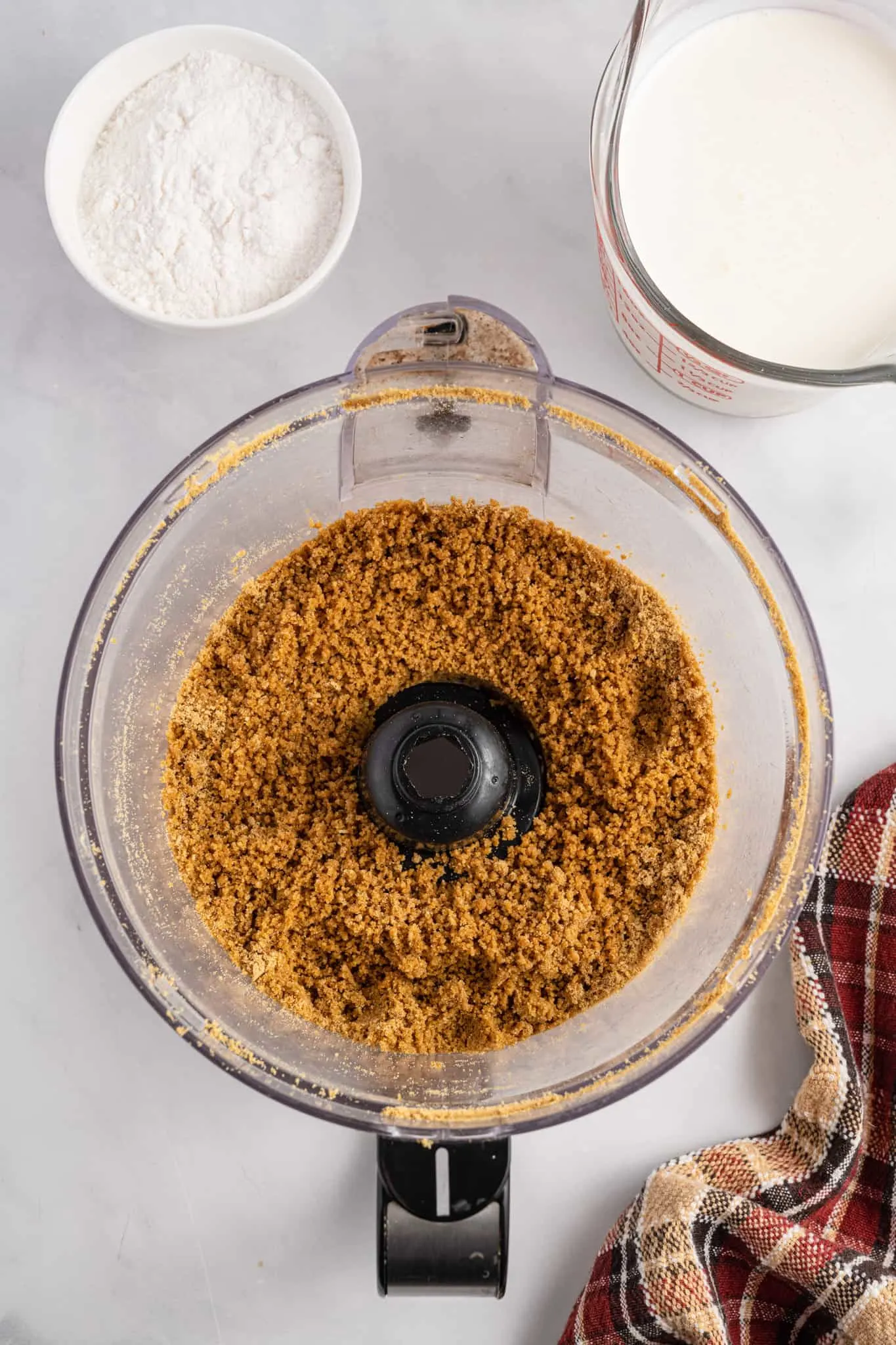ginger snap cookie crumbs in a food processor