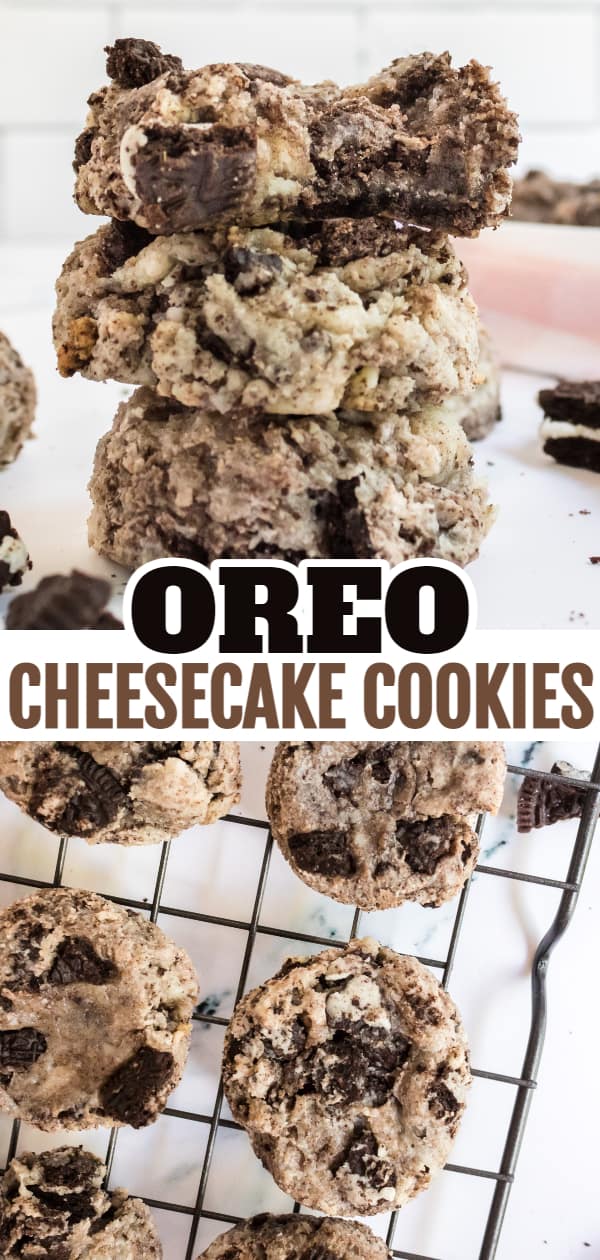 Oreo Cheesecake Cookies are delicious, soft and fluffy cookies loaded with cream cheese and crushed Oreos.