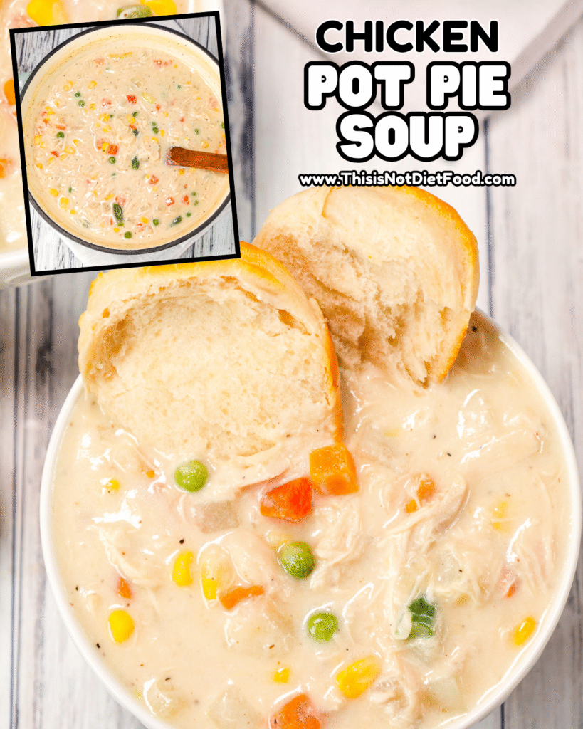 🥣 Chicken Pot Pie Soup &ndash; Cozy Comfort Soup Recipe 🍗🥕
Warm up with this Chicken Pot Pie Soup &mdash; a creamy, hearty comfort food soup loaded with tender chicken, vegetables, flaky pie crust chunks, and rich savory broth! Perfect for easy weeknight dinners, family meals, cold weather comfort, homemade soup recipes, and one‑pot dinners everyone will devour. Save this chicken pot pie soup recipe, comfort soup dinner, creamy chicken soup, pot pie inspired soup, and tap for the full recipe with step‑by‑step photos & tips on This Is Not Diet Food! ❤️
#chickenpotpiesoup #souprecipe #comfortfood #creamychickensoup #easymeals #familyfavorite #onepotmeal #potpie #thisisnotdietfood