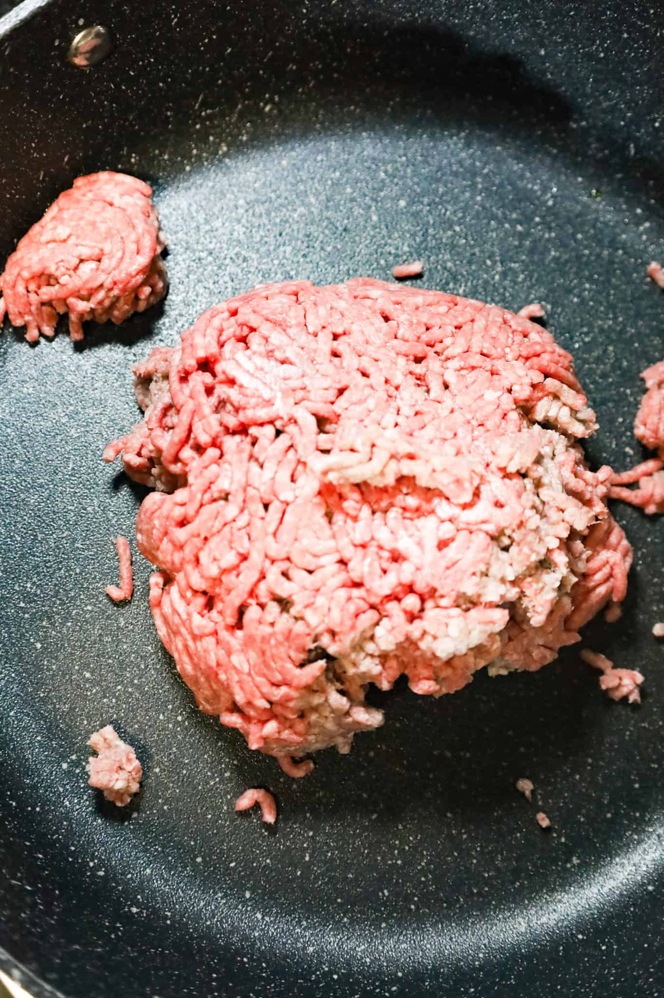 ground beef in a skillet