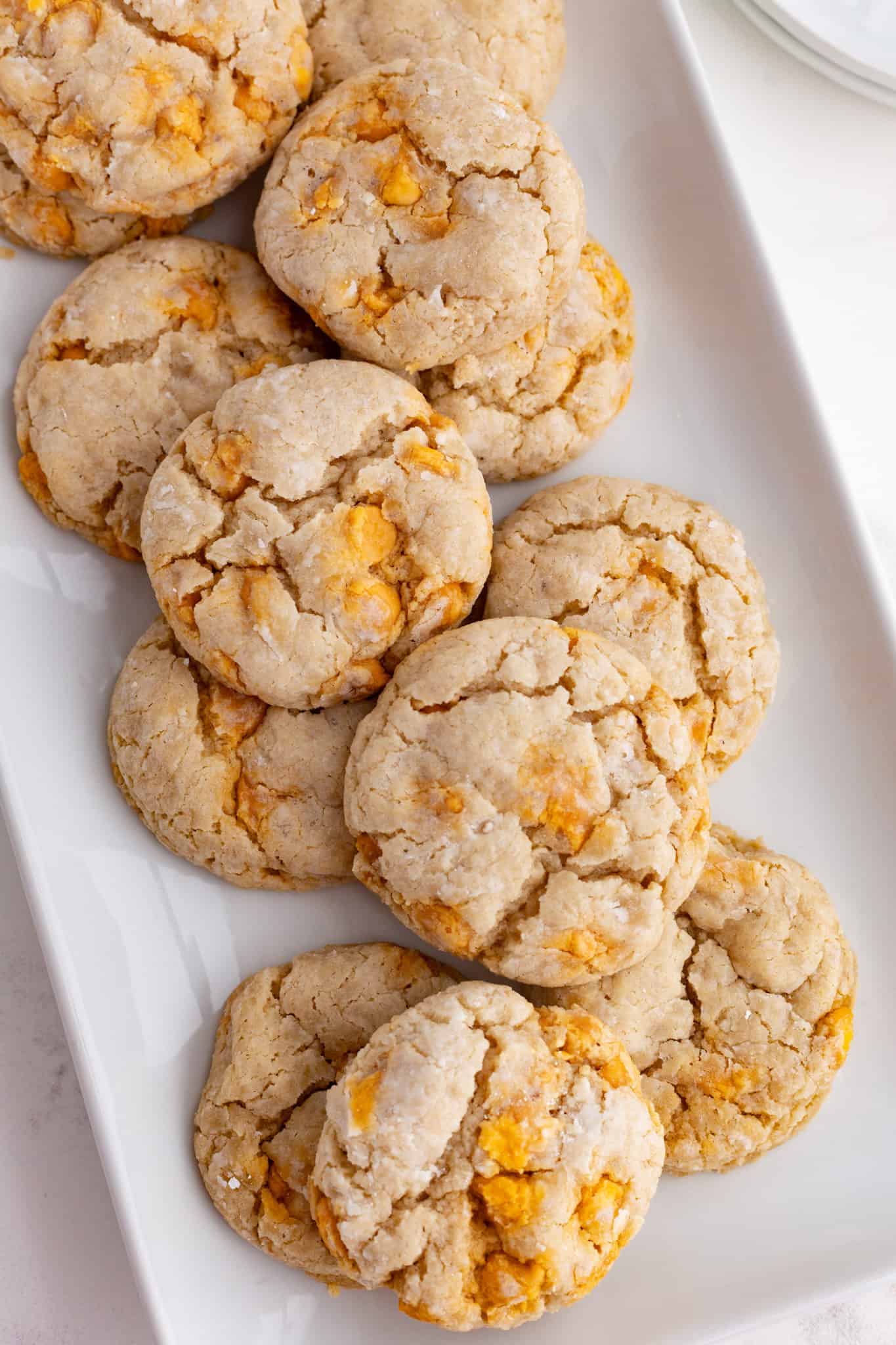 Butterscotch Cookies are chewy cookies made with butter pecan cake mix, cream cheese and loaded with Butterscotch chips.