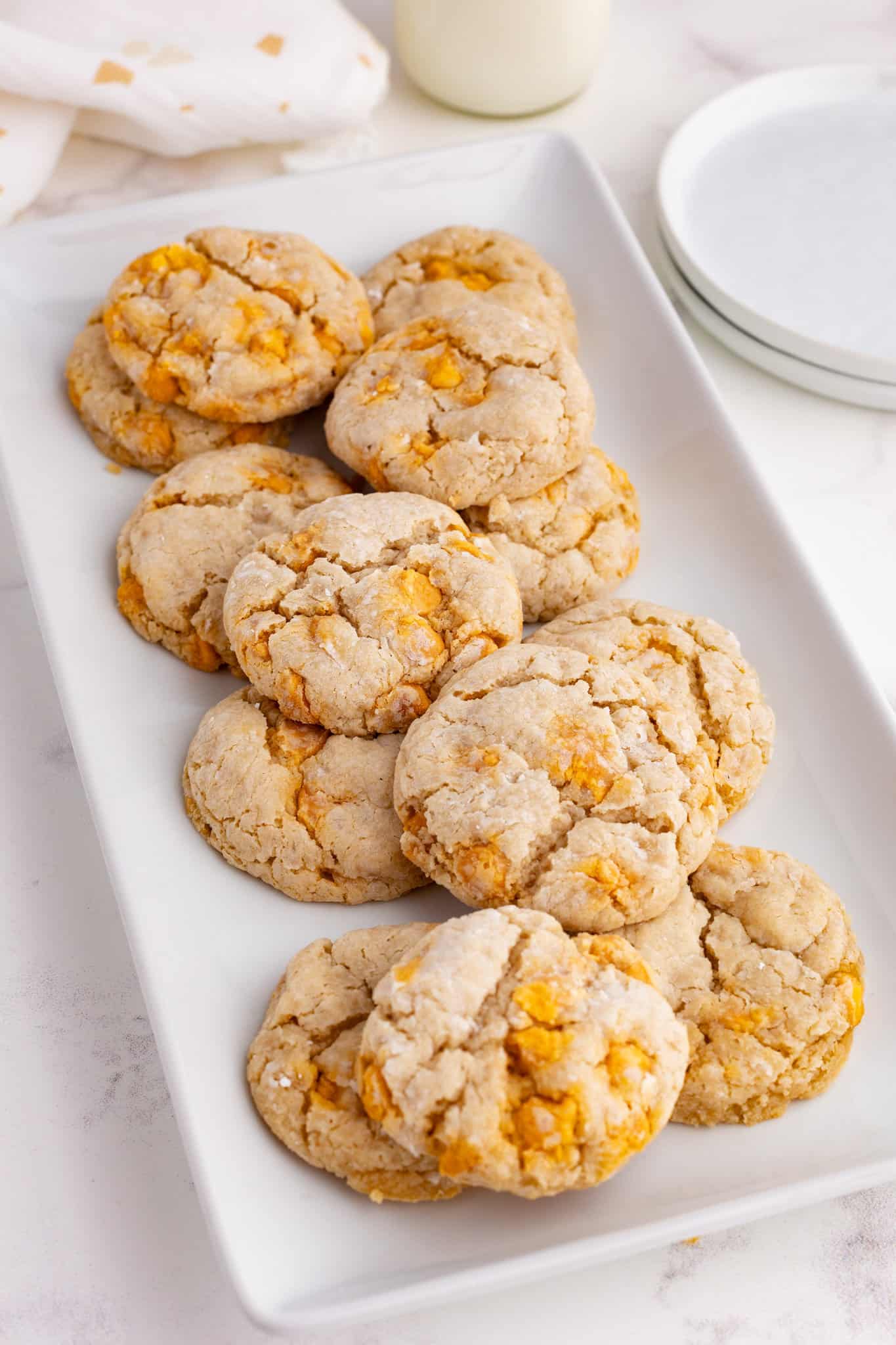 Butterscotch Cookies are chewy cookies made with butter pecan cake mix, cream cheese and loaded with Butterscotch chips.