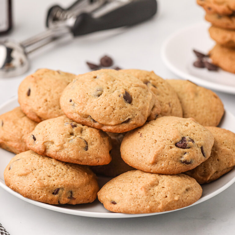 Air Fryer Chocolate Chip Cookies are soft and chewy cookies loaded with chocolate chips.