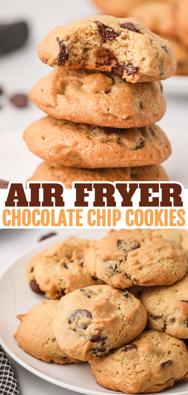 Air Fryer Chocolate Chip Cookies are soft and chewy cookies loaded with chocolate chips.