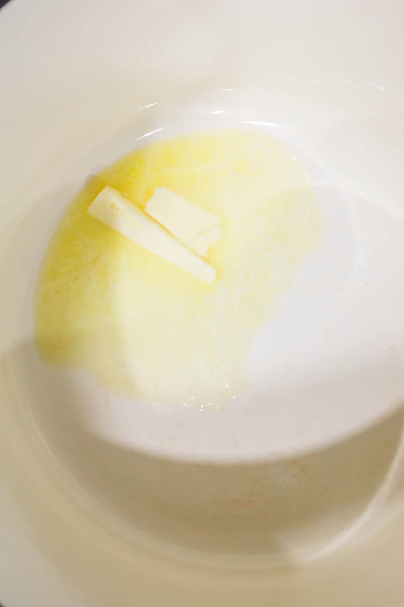 butter melting in a pot