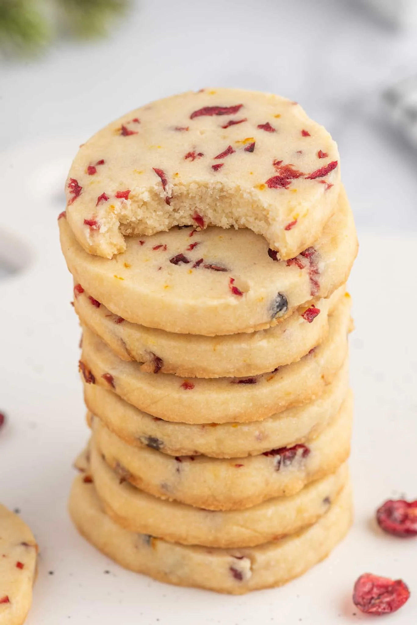 Cranberry Orange Shortbread cookies are delicious melt in your mouth buttery cookies loaded with cranberries and orange zest.
