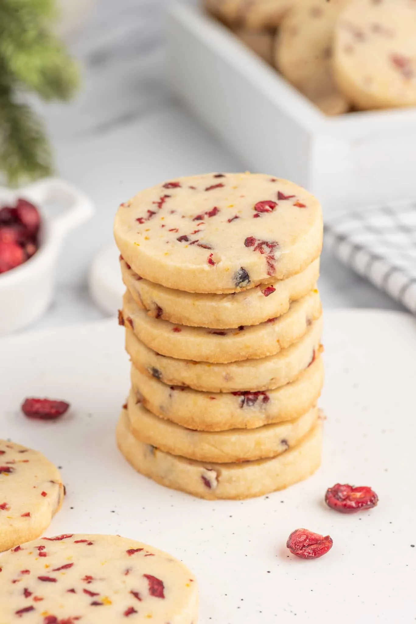 Cranberry Orange Shortbread cookies are delicious melt in your mouth buttery cookies loaded with cranberries and orange zest.