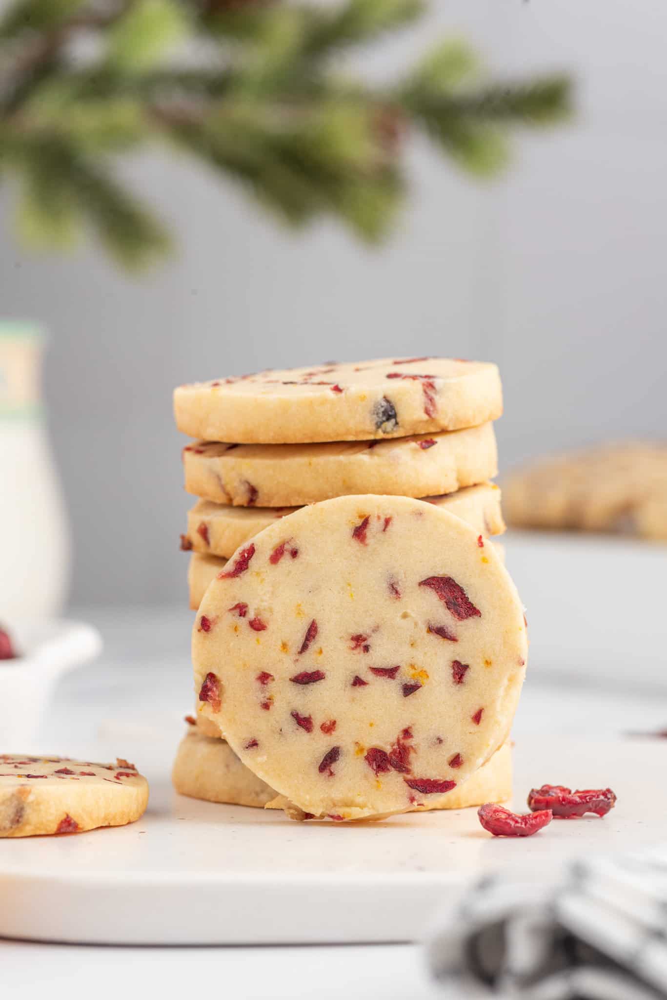 Cranberry Orange Shortbread cookies are delicious melt in your mouth buttery cookies loaded with cranberries and orange zest.