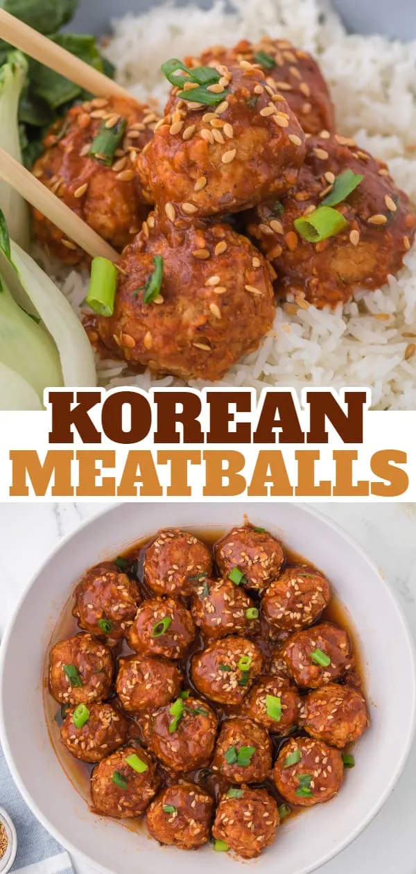 Korean Meatballs are delicious turkey meatballs with a sweet and spicy glaze.