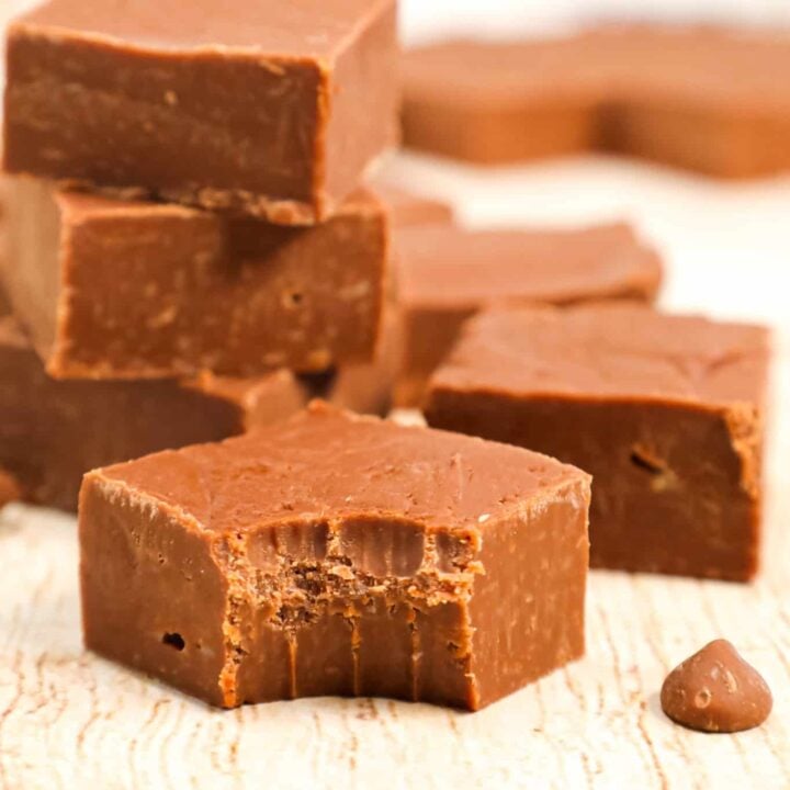 2 Ingredient Fudge is an easy microwave fudge recipe using sweetened condensed milk and milk chocolate chips.