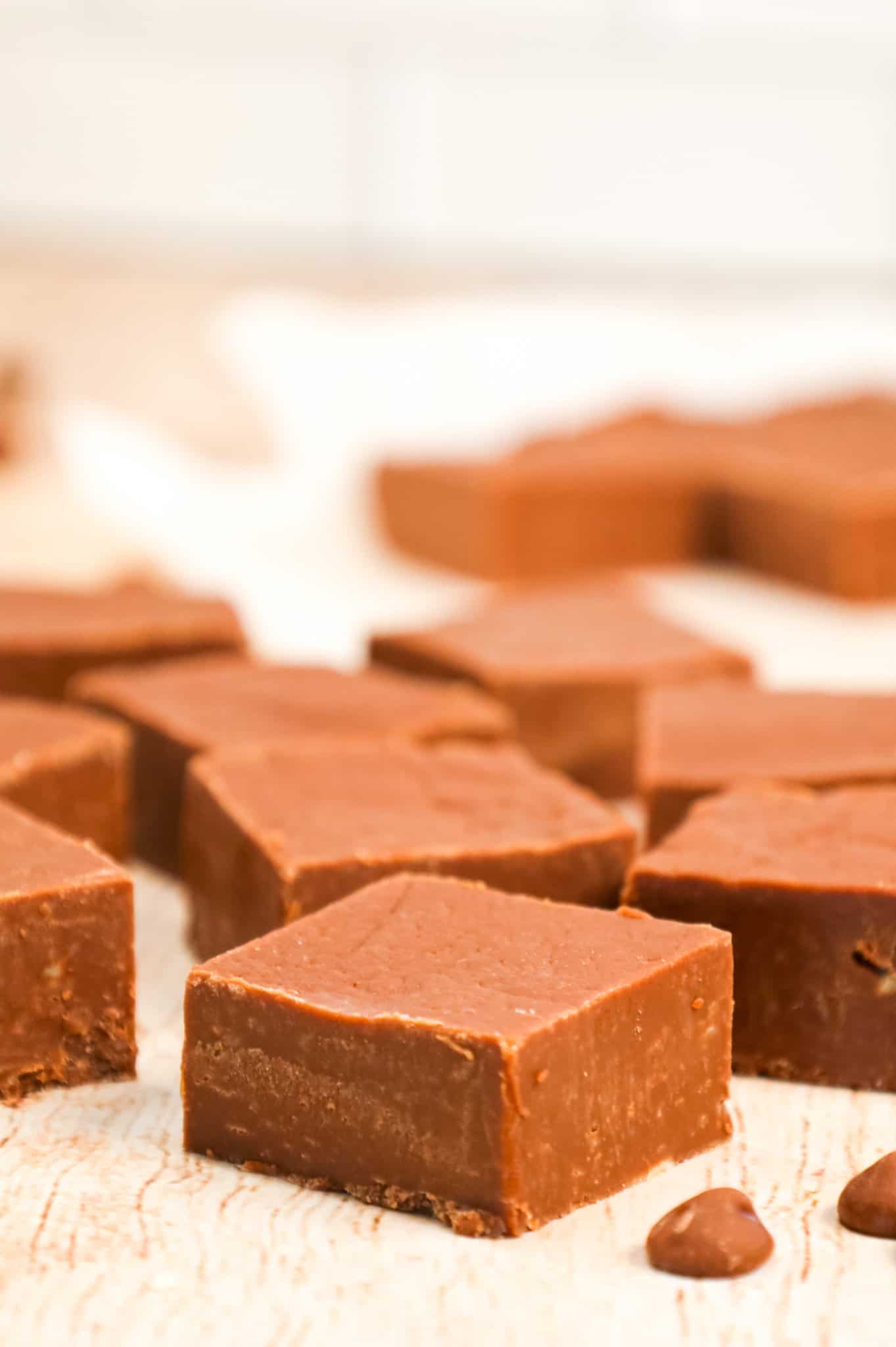 2 Ingredient Fudge is an easy microwave fudge recipe using sweetened condensed milk and milk chocolate chips.