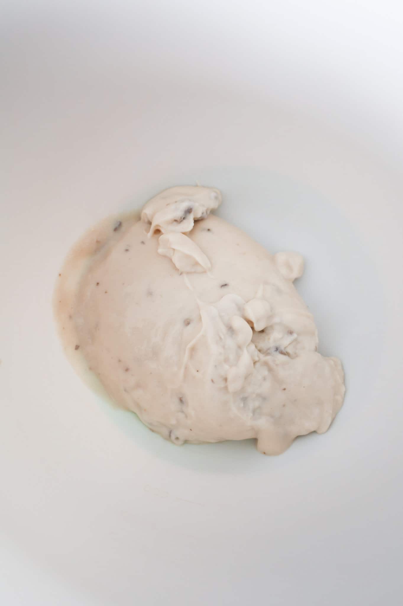 cream of mushroom soup in a mixing bowl