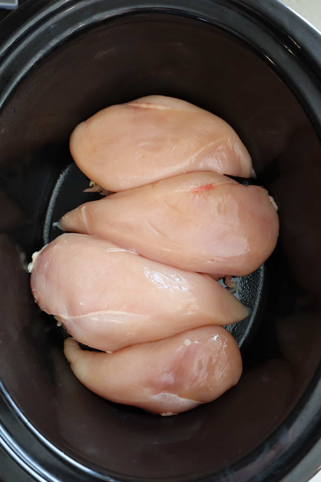 boneless, skinless chicken breasts in a Crock Pot