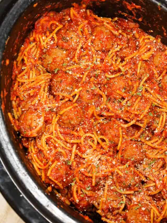 How to Make Crock Pot Spaghetti and Meatballs THIS IS NOT DIET FOOD