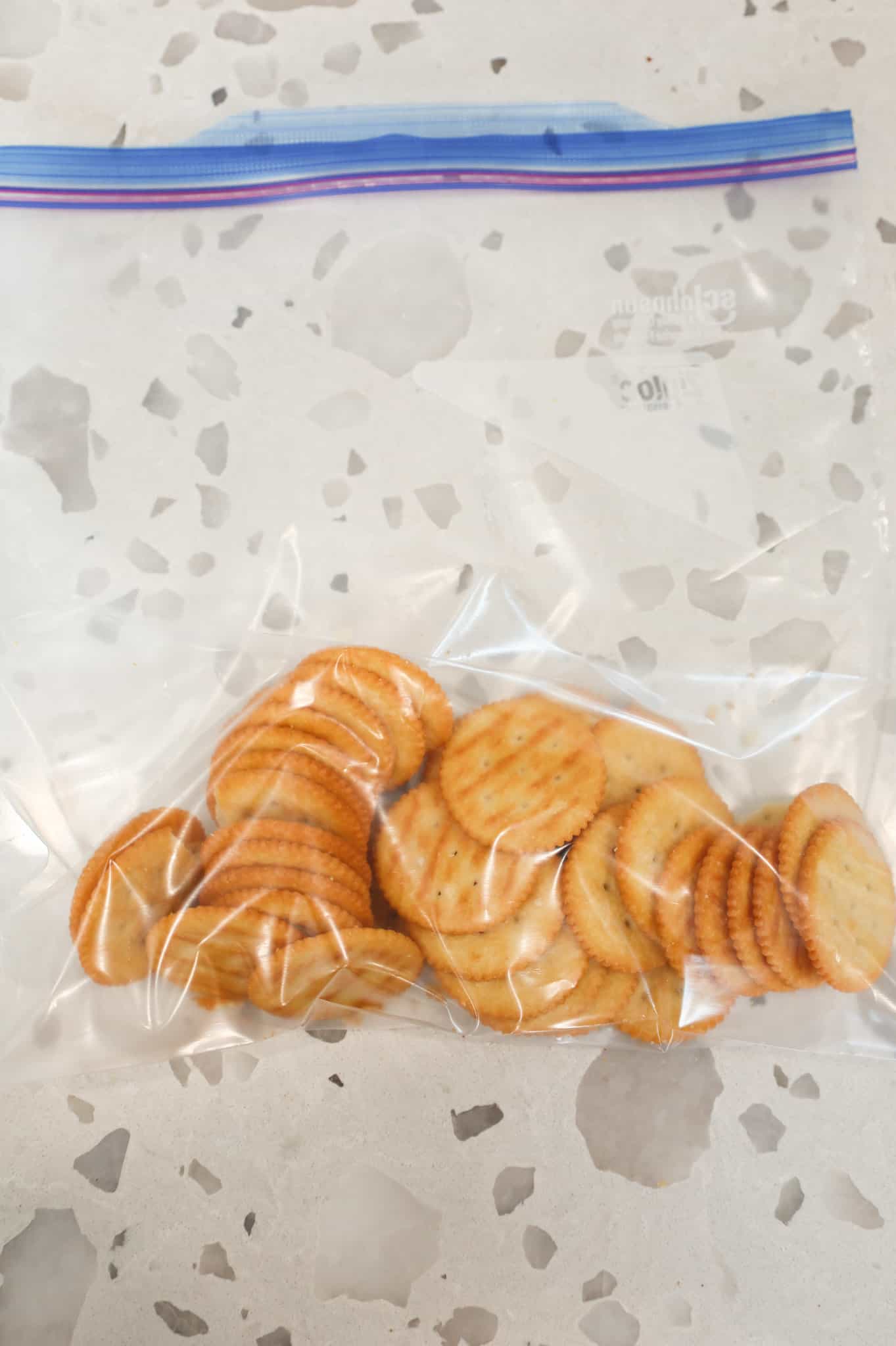 Ritz crackers in a Ziploc bag