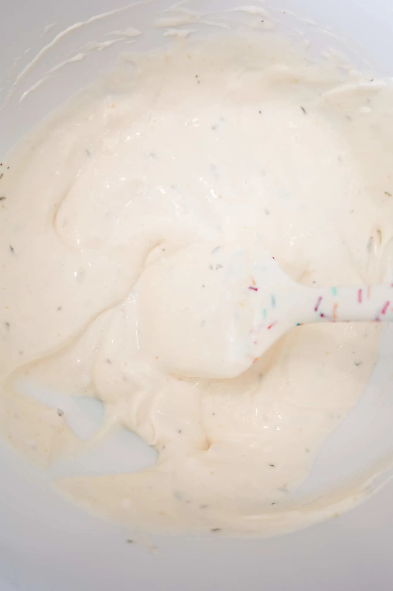 mayo and ranch dressing mixture in a bowl