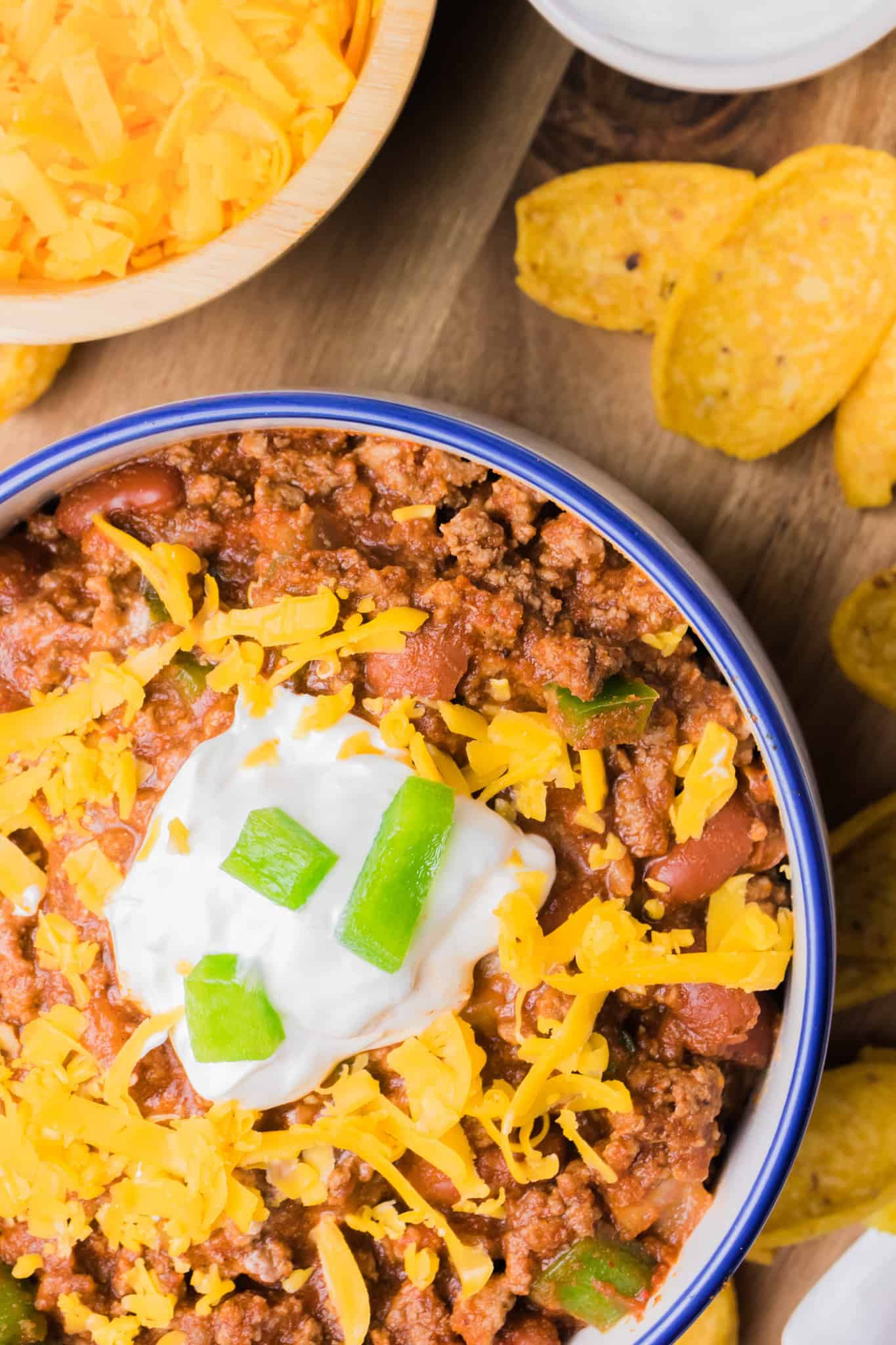 Crock Pot Chili is a hearty slow cooker ground beef chili recipe loaded with onions, bell peppers and kidney beans.