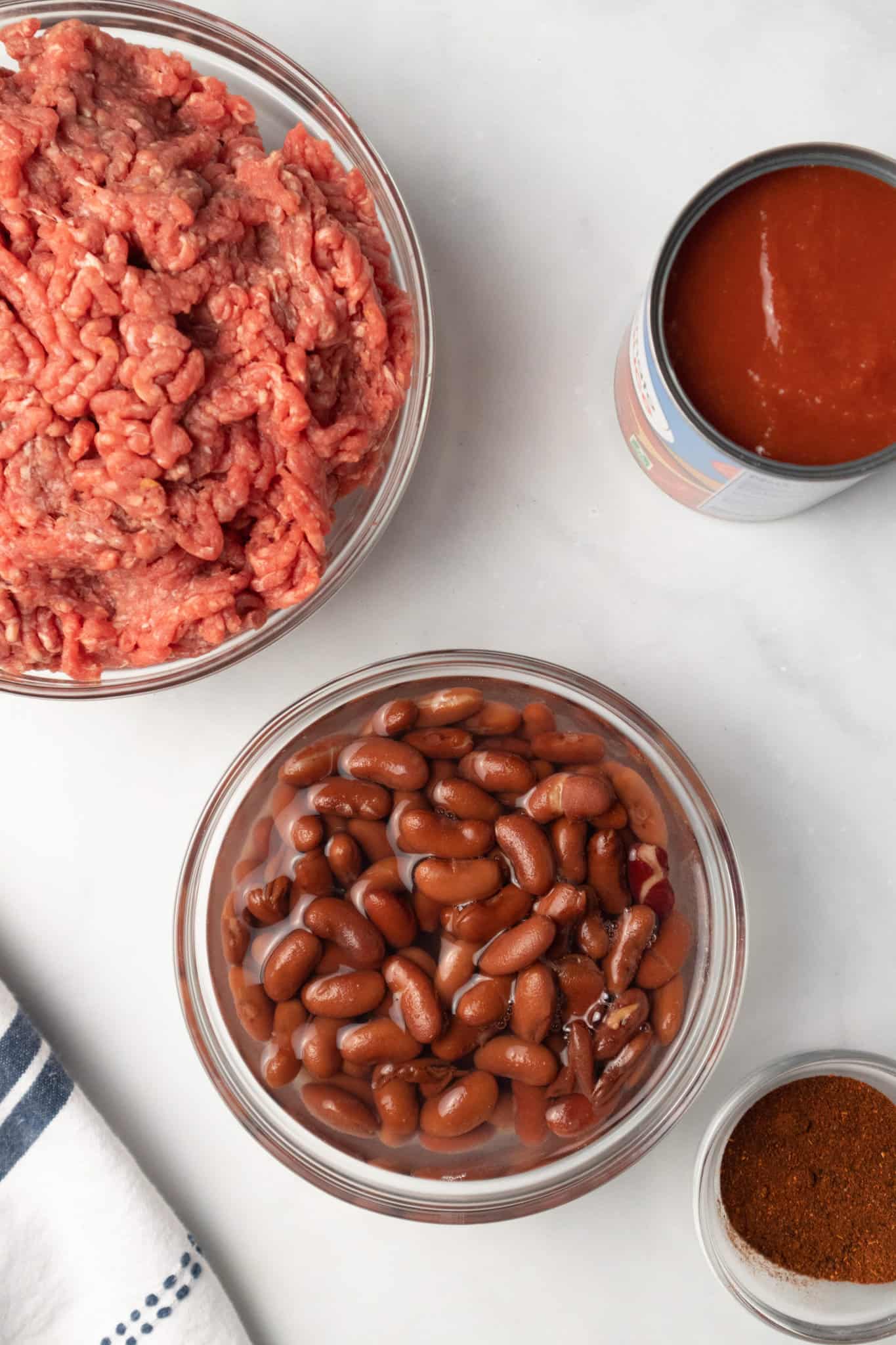 kidney beans soaking in a bowl