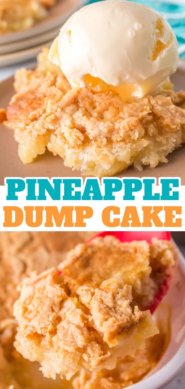 Pineapple Dump Cake is an easy dessert recipe using canned pineapple and boxed cake mix.