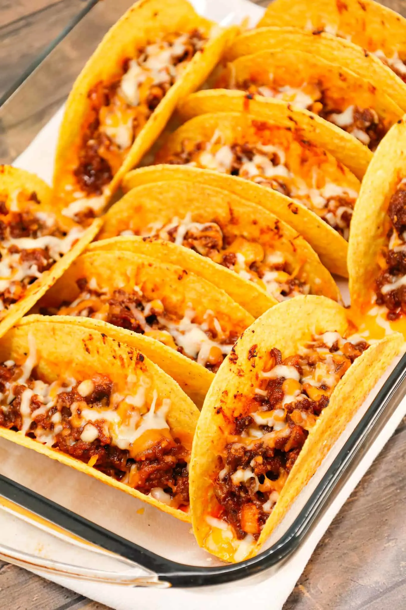 Sloppy Joe Tacos are hearty ground beef tacos with sloppy joe sauce and baked with cheese.