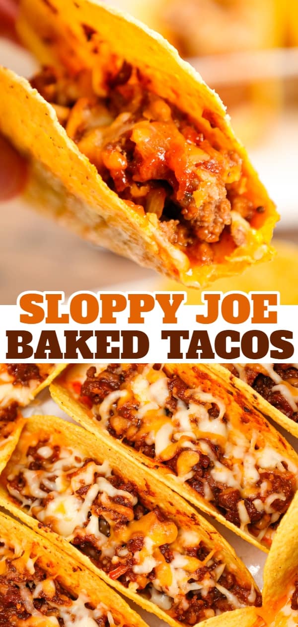 Sloppy Joe Tacos are hearty ground beef tacos with sloppy joe sauce and baked with cheese.