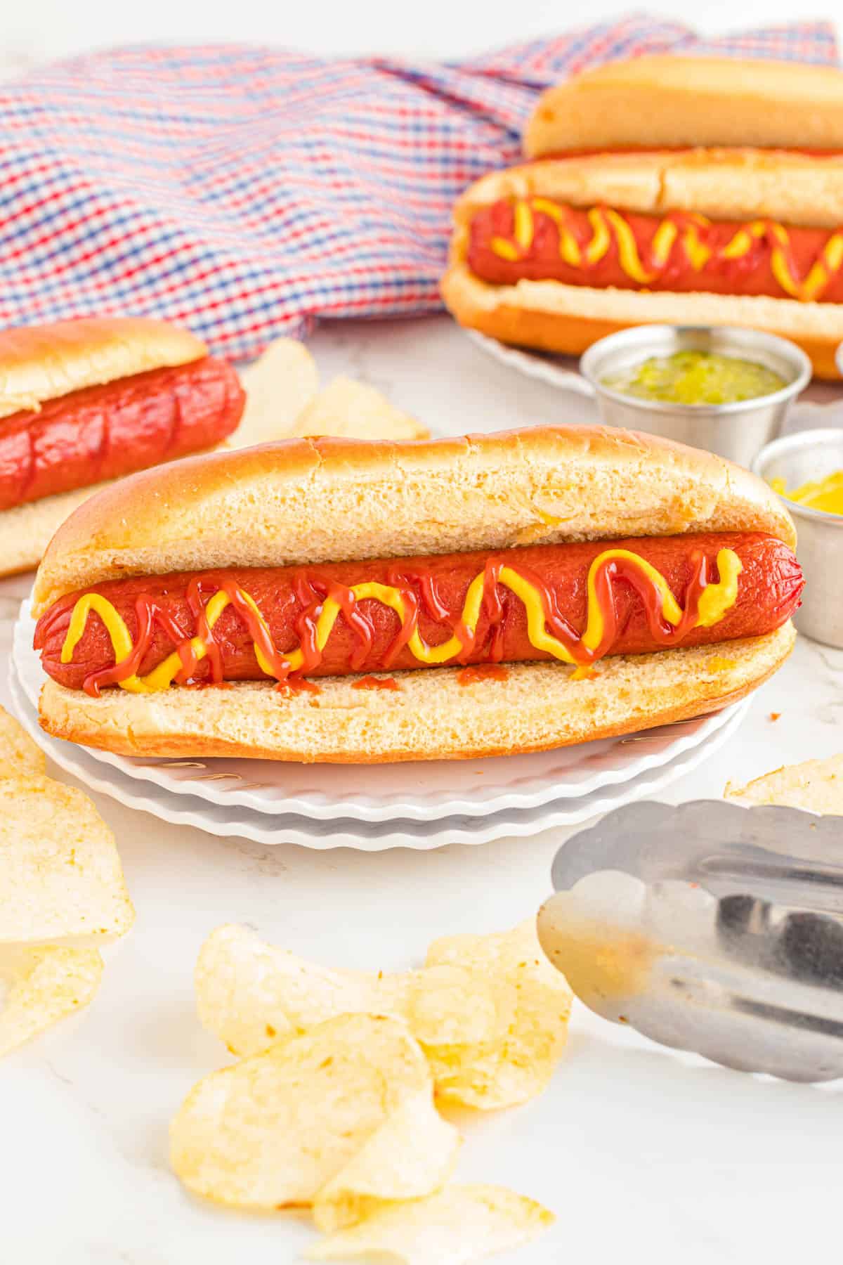 Air Fryer Hot Dogs are a simple and delish lunch or dinner dish the whole family will love.